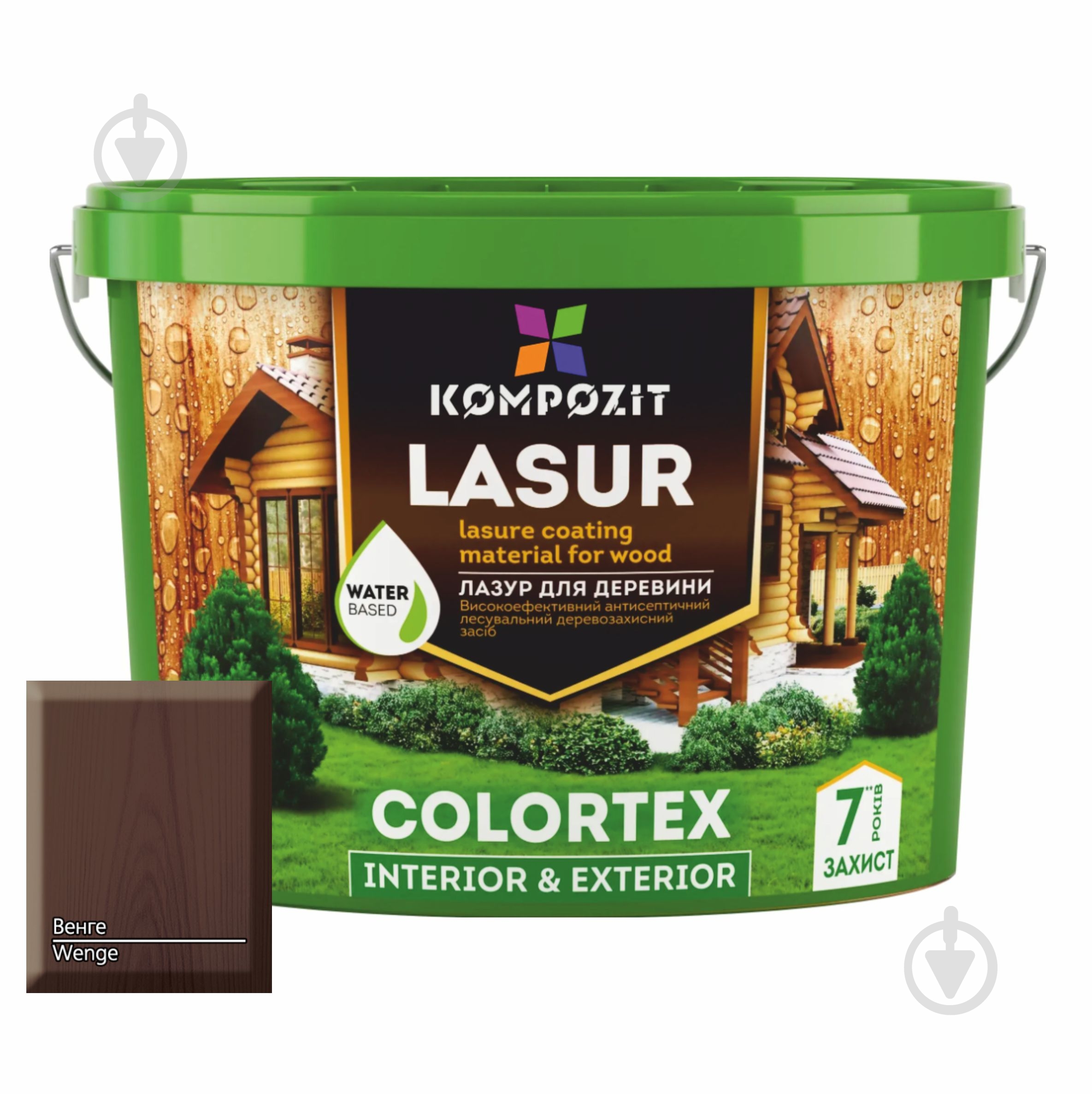 Лазурь Kompozit Colortex венге полуглянец 2,5 л - фото 1