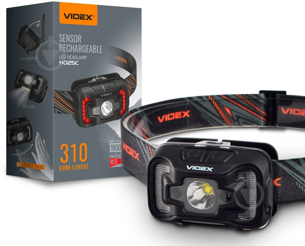 Ліхтар налобний Videx світлодіодний VLF-H025C 310Lm 5000K - фото 2