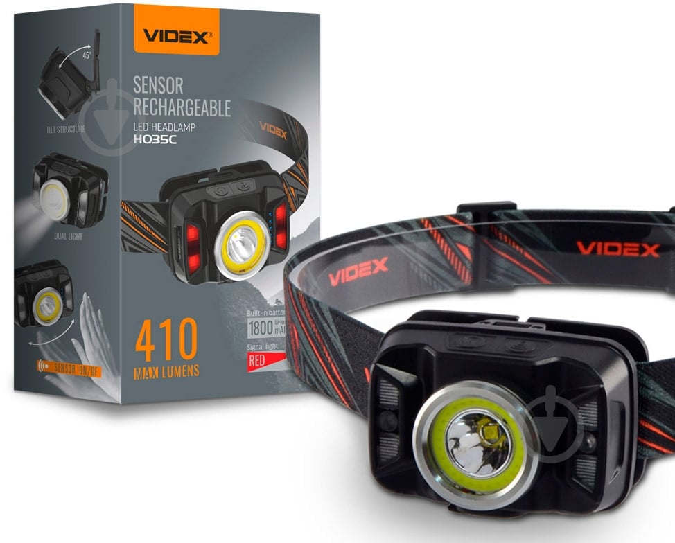 Ліхтар налобний Videx світлодіодний VLF-H035C 410Lm 5000K - фото 2