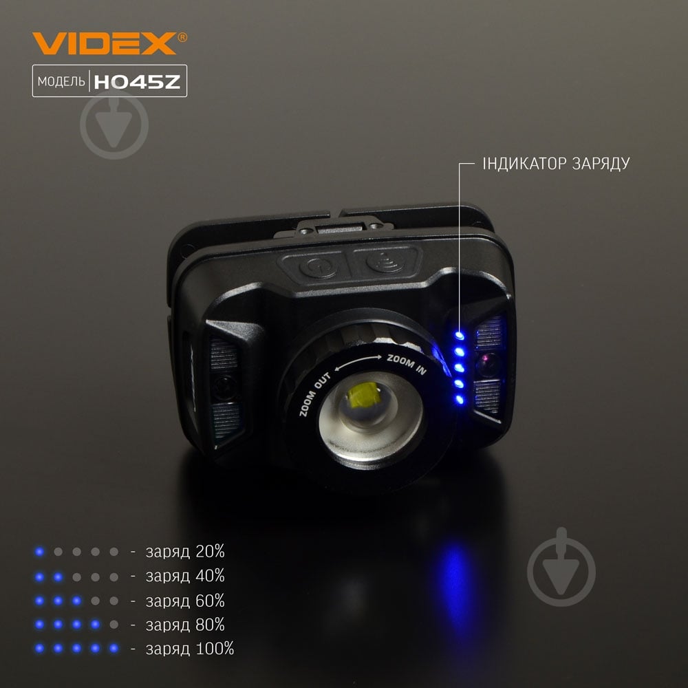 Ліхтар налобний Videx світлодіодний VLF-H045Z 270Lm 5000K 270 Lm чорний 26570 - фото 8