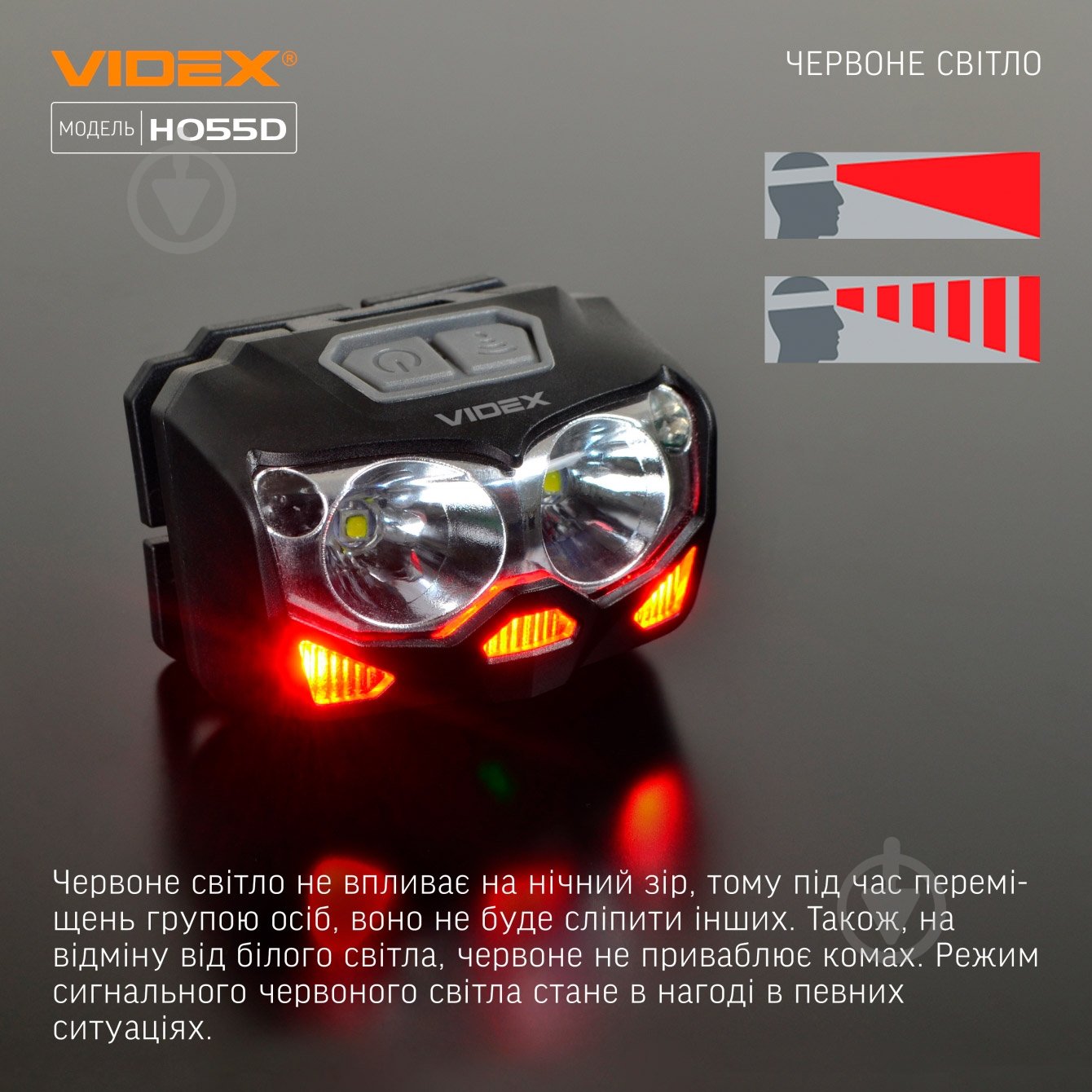Ліхтар налобний Videx світлодіодний VLF-H055D 500Lm 5000K - фото 7