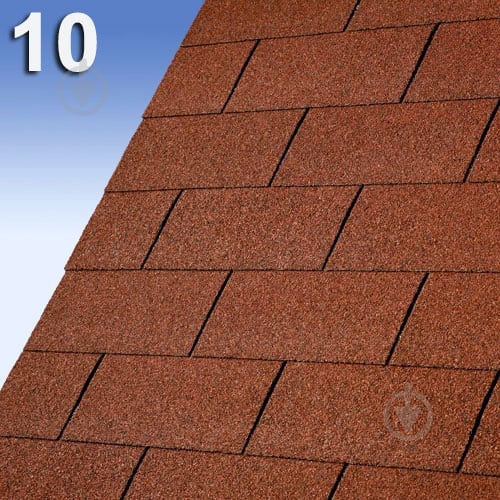 Бітумна черепиця IKO Number One 3Tab Tile Red (10) 3,0 кв.м - фото 2 Бітумна черепиця IKO Number One 3Tab Tile Red (10) 3,0 кв.м - фото 2
