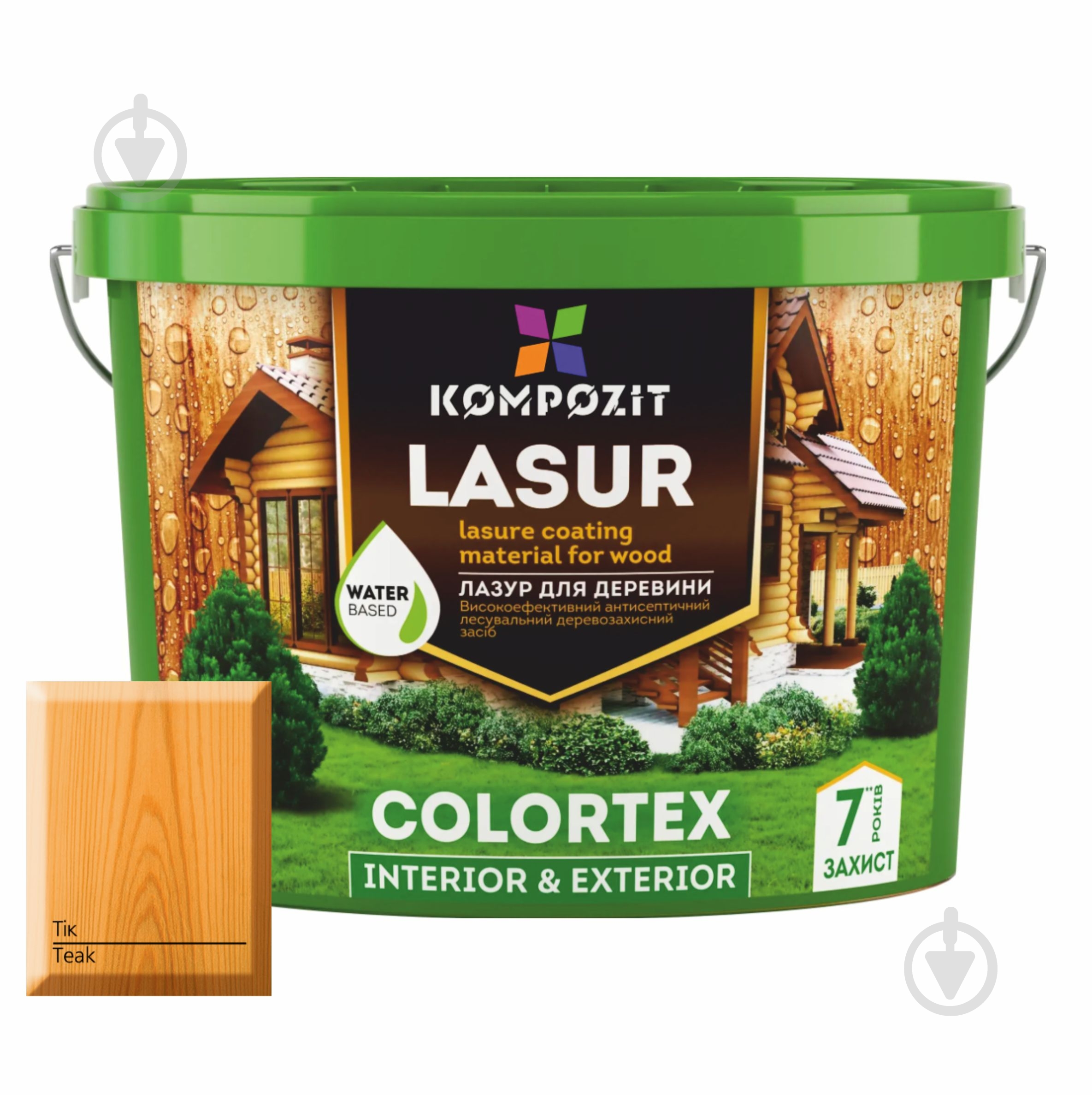Лазурь Kompozit Colortex тик полуглянец 2,5 л - фото 1