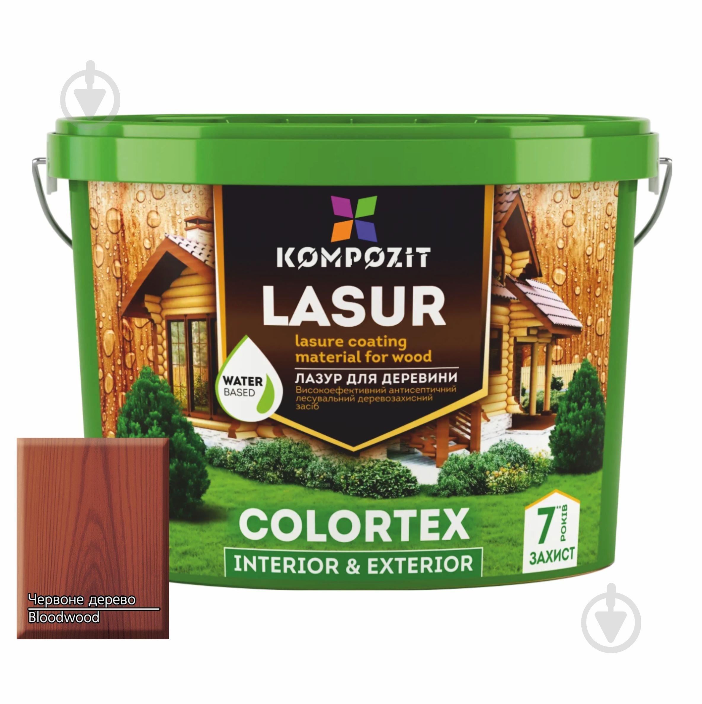 Лазурь Kompozit Colortex красное дерево полуглянец 2,5 л - фото 1