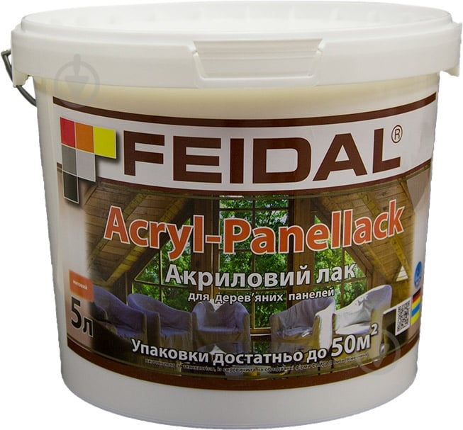 Лак Acryl-Panellack Feidal мат 5 л прозрачный - фото 1
