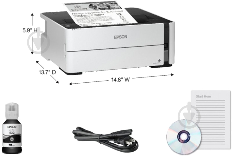 Принтер Epson LAN М1170 А4 (C11CH44404) фабрика печати - фото 13