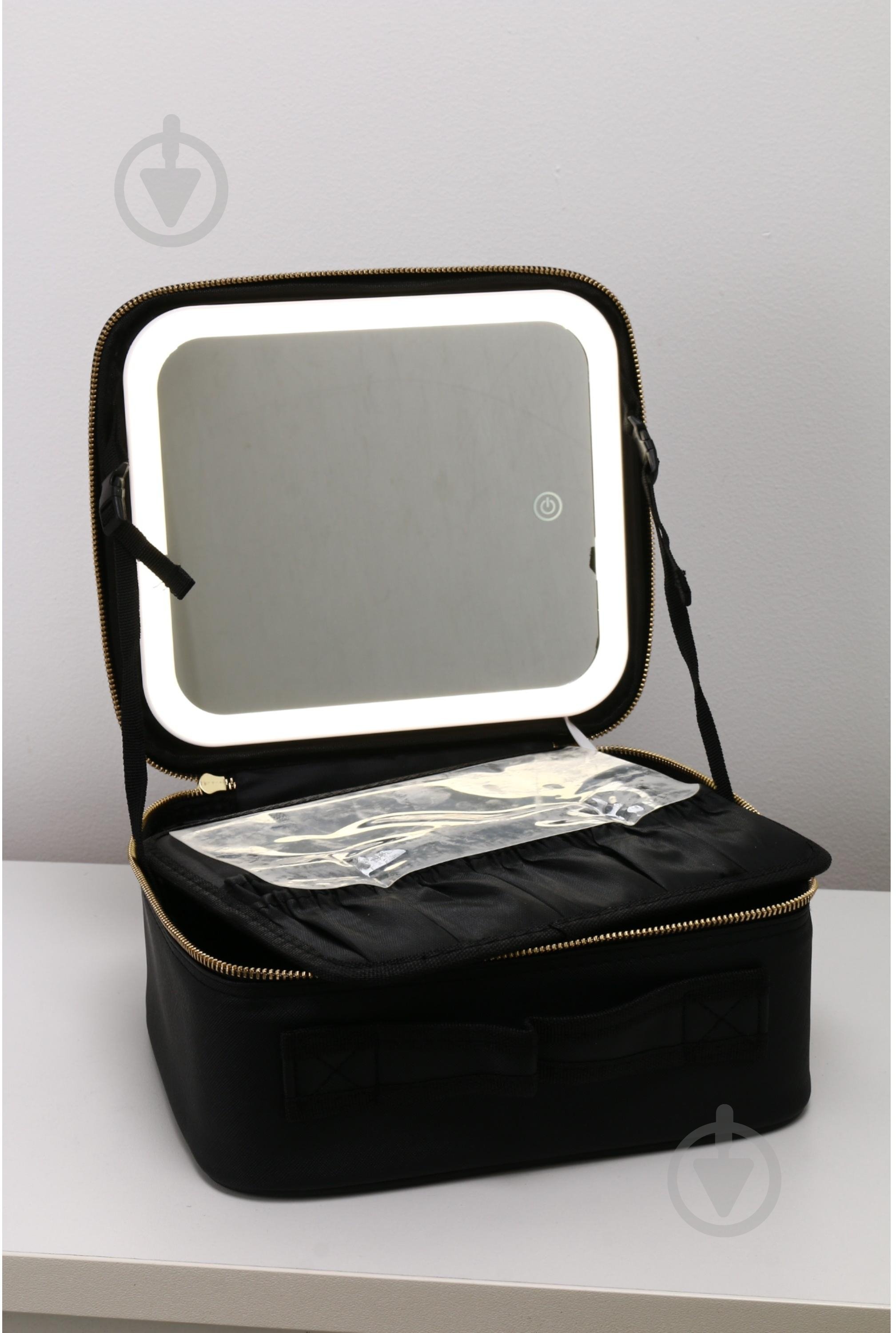 Кейс черный для косметики з підсвіткою дзеркала LED Stargirl, черный - фото 10