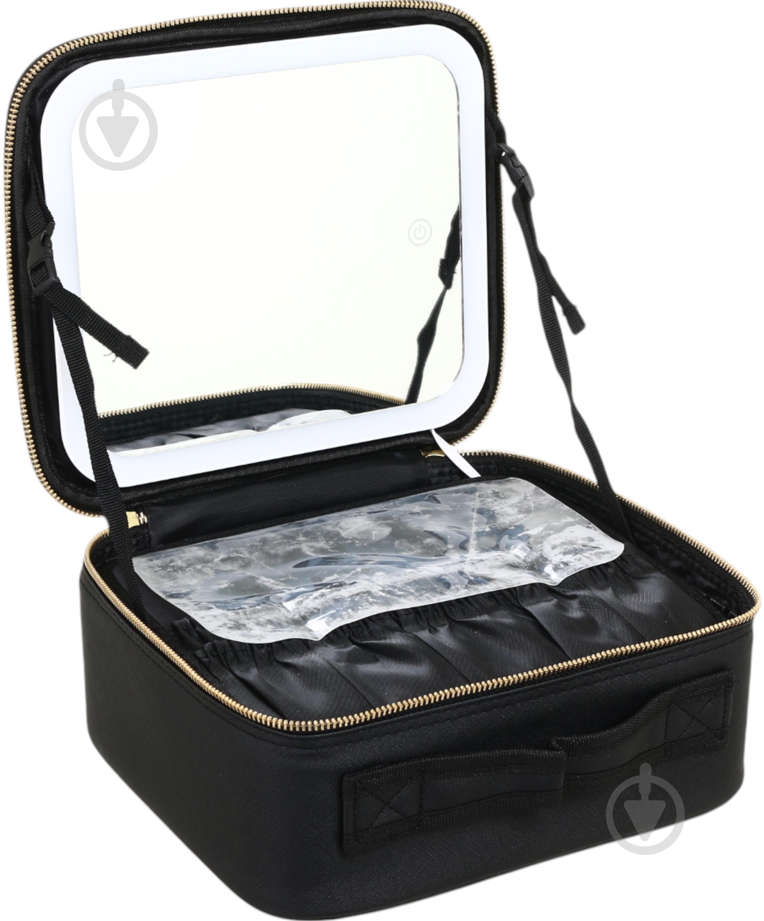 Кейс черный для косметики з підсвіткою дзеркала LED Stargirl, черный - фото 4