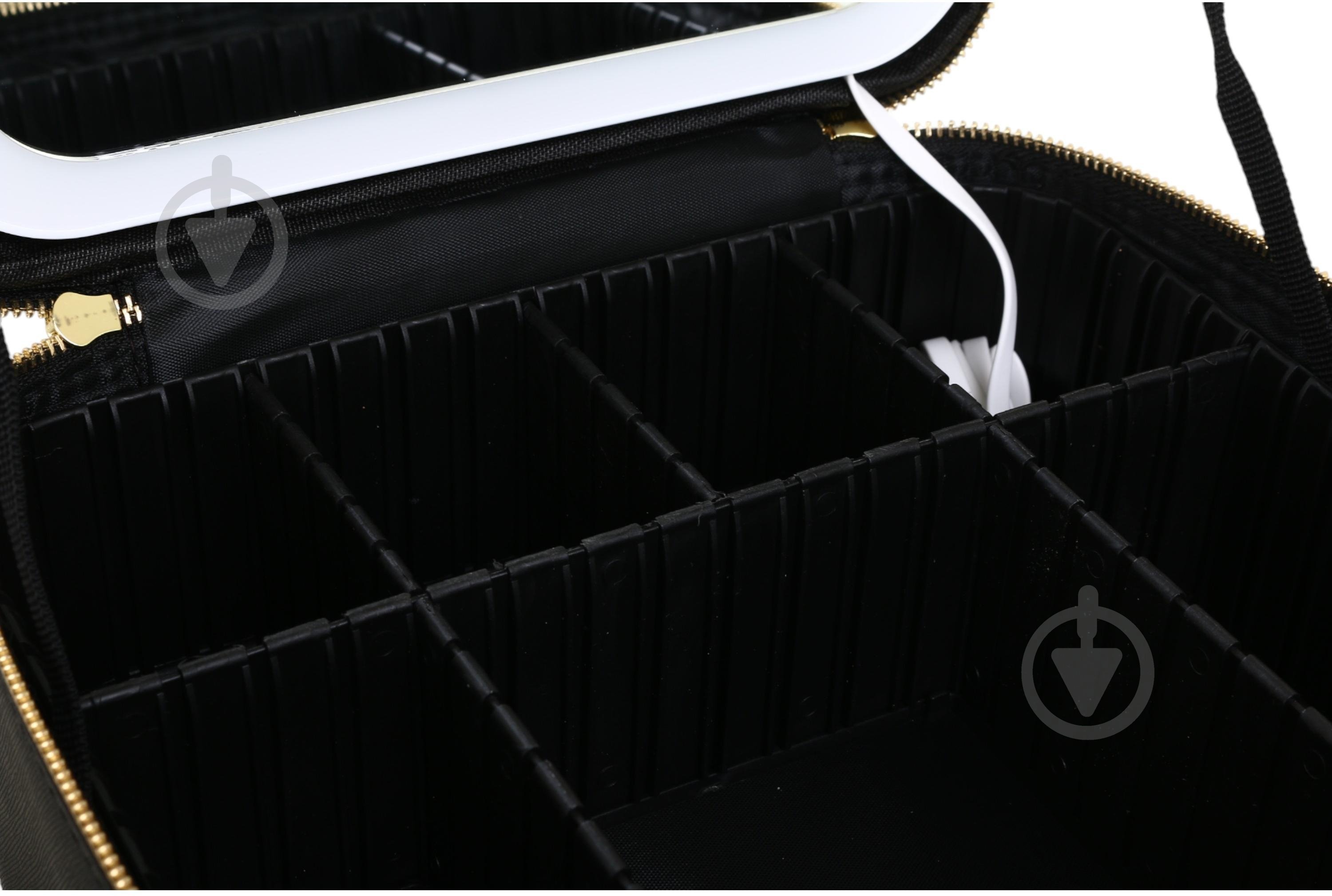 Кейс черный для косметики з підсвіткою дзеркала LED Stargirl, черный - фото 5