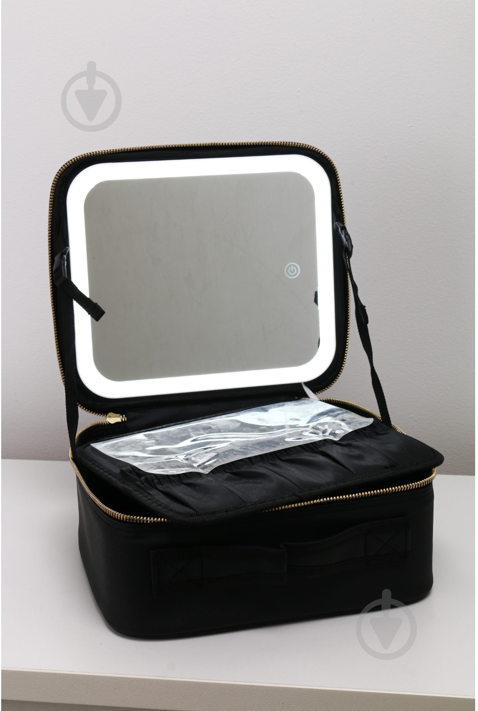 Кейс черный для косметики з підсвіткою дзеркала LED Stargirl, черный - фото 8