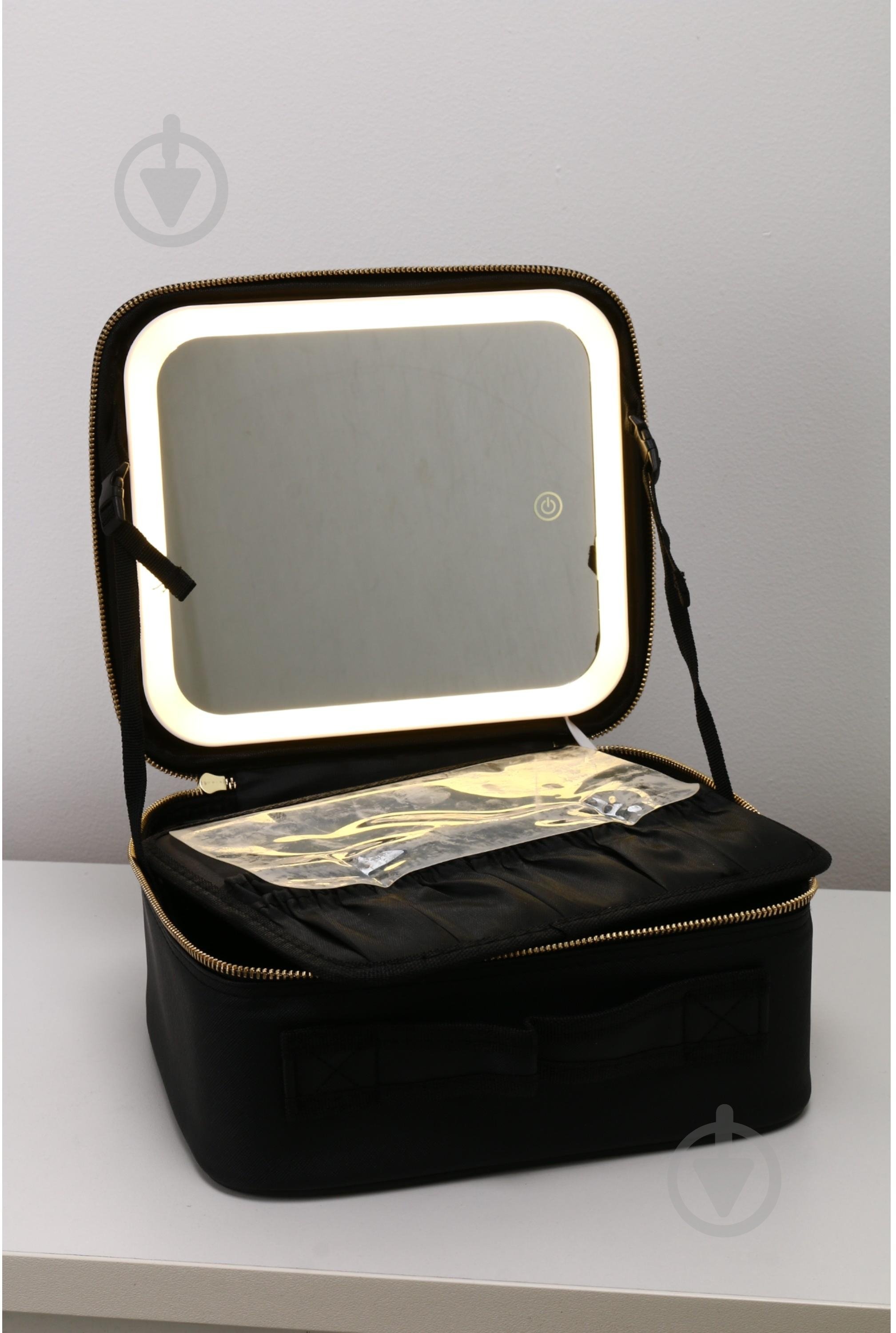 Кейс черный для косметики з підсвіткою дзеркала LED Stargirl, черный - фото 9