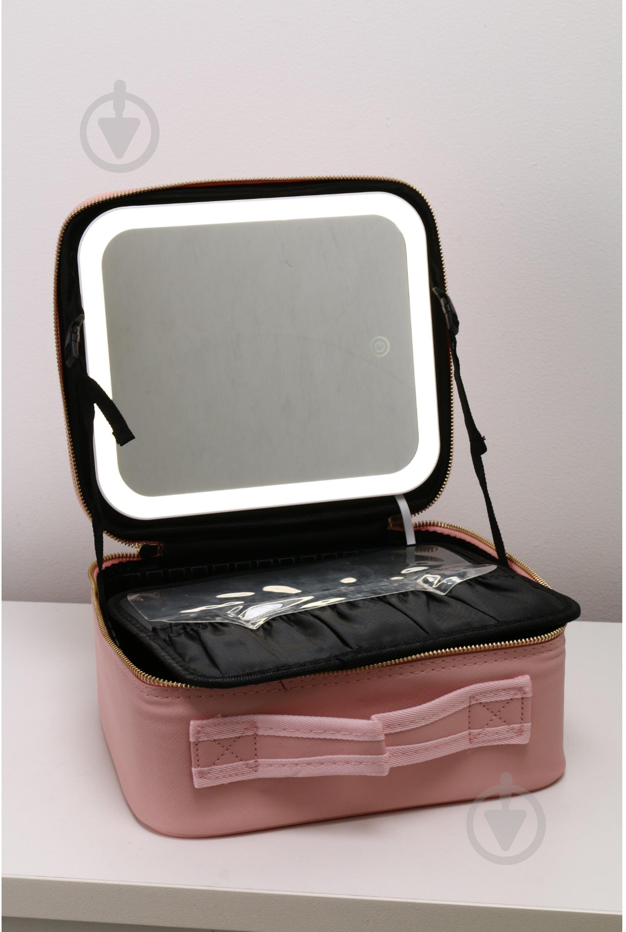 Кейс розовый для косметики з підсвіткою дзеркала LED Stargirl - фото 10