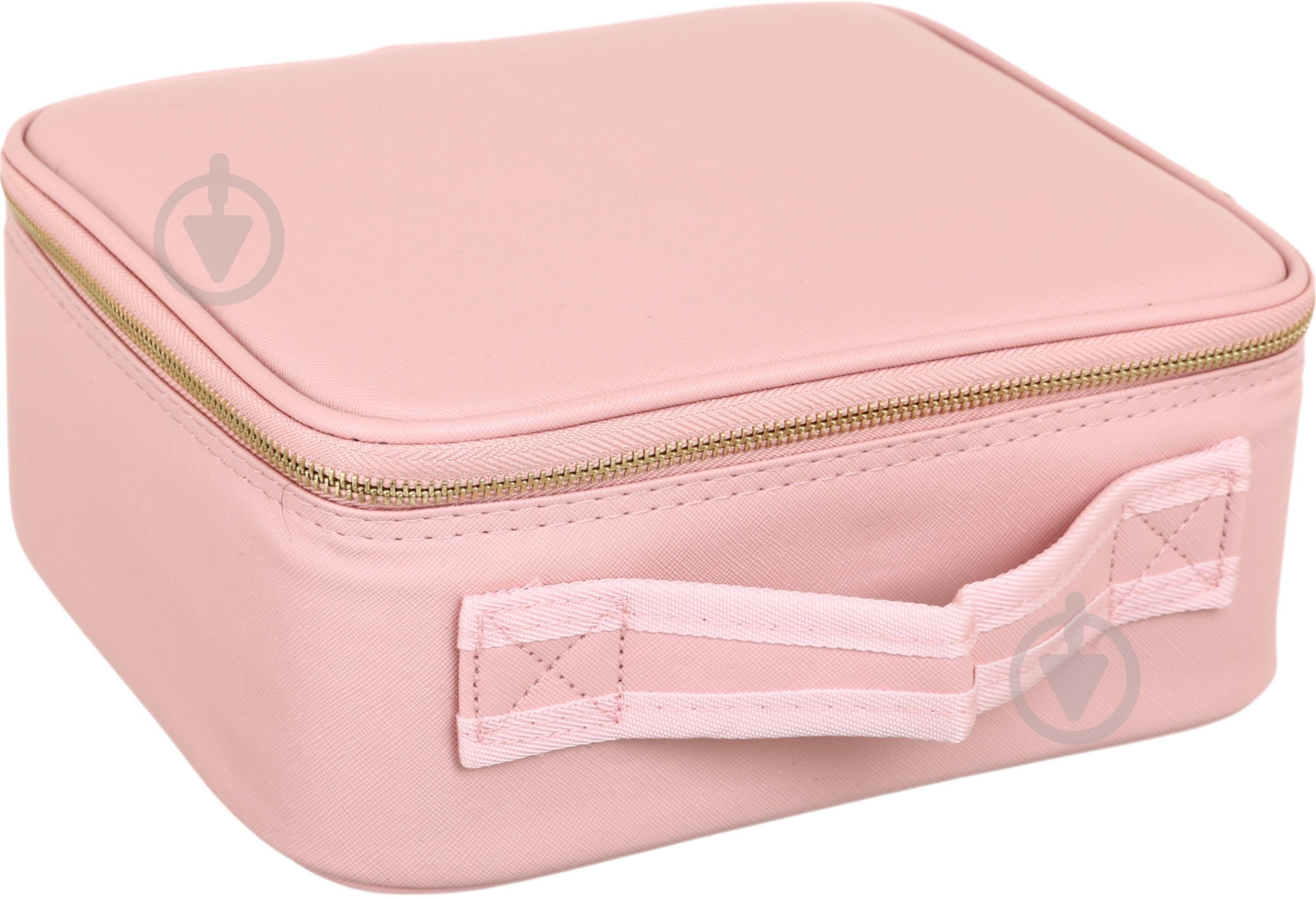 Кейс розовый для косметики з підсвіткою дзеркала LED Stargirl - фото 1