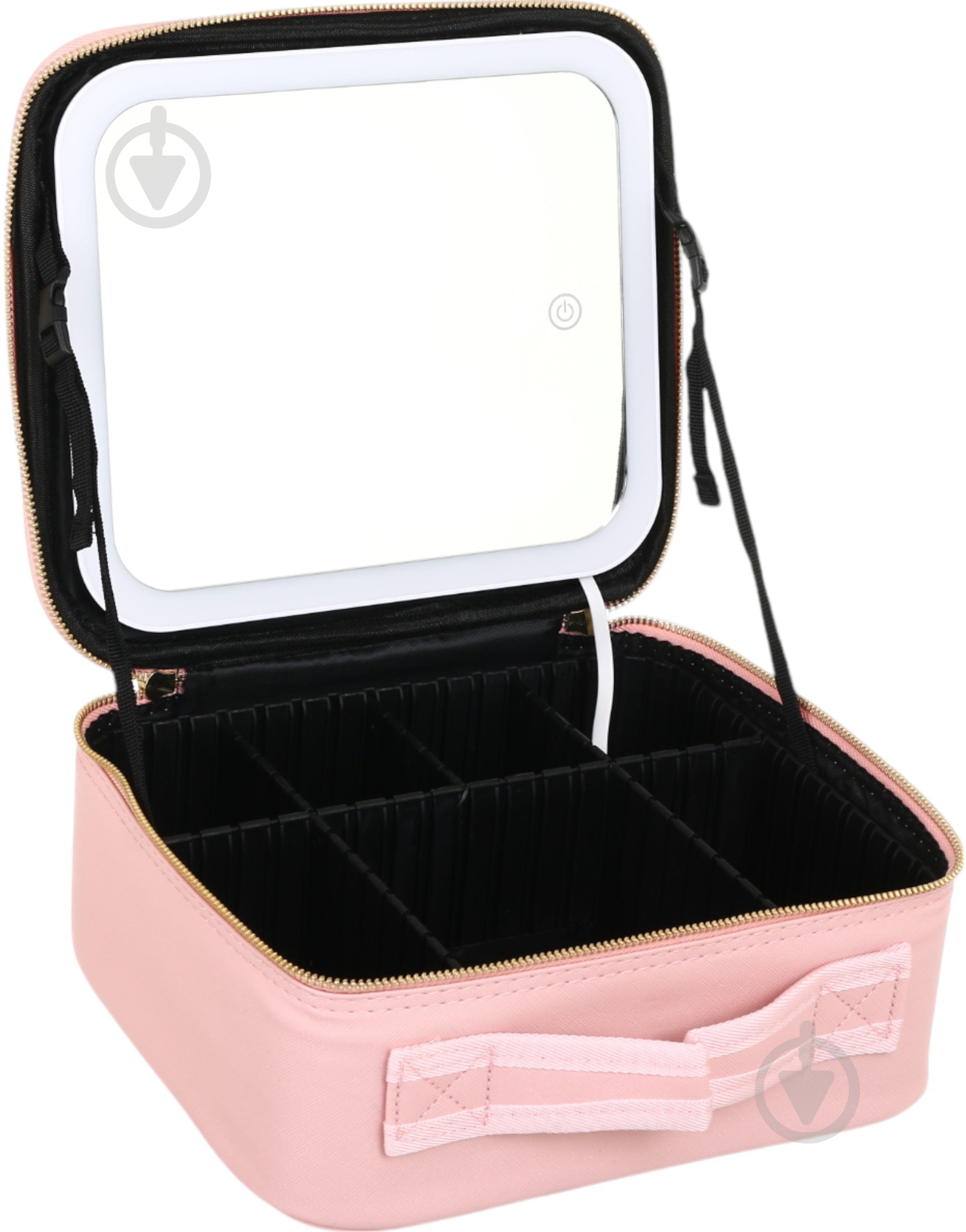 Кейс розовый для косметики з підсвіткою дзеркала LED Stargirl - фото 3