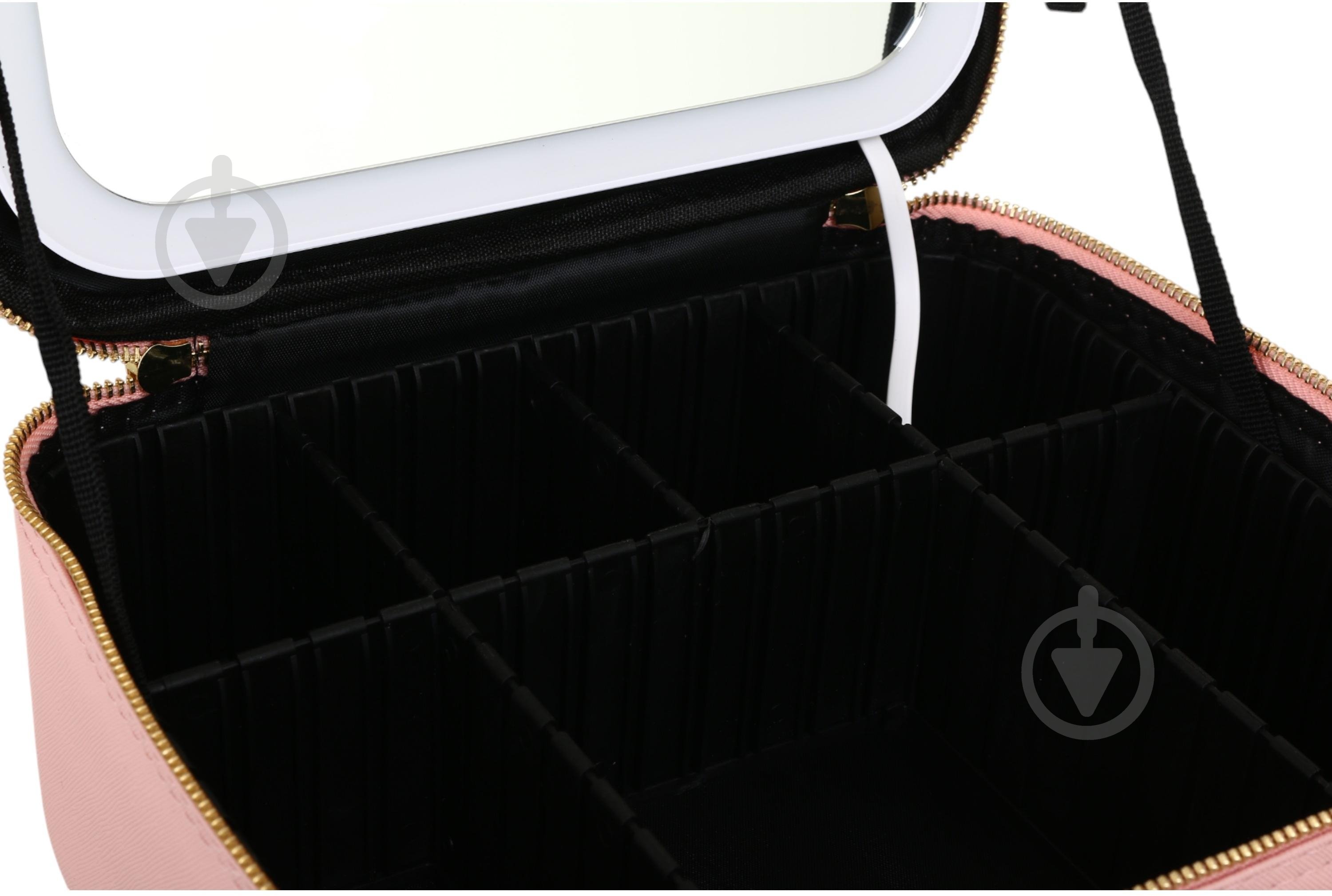 Кейс розовый для косметики з підсвіткою дзеркала LED Stargirl - фото 5