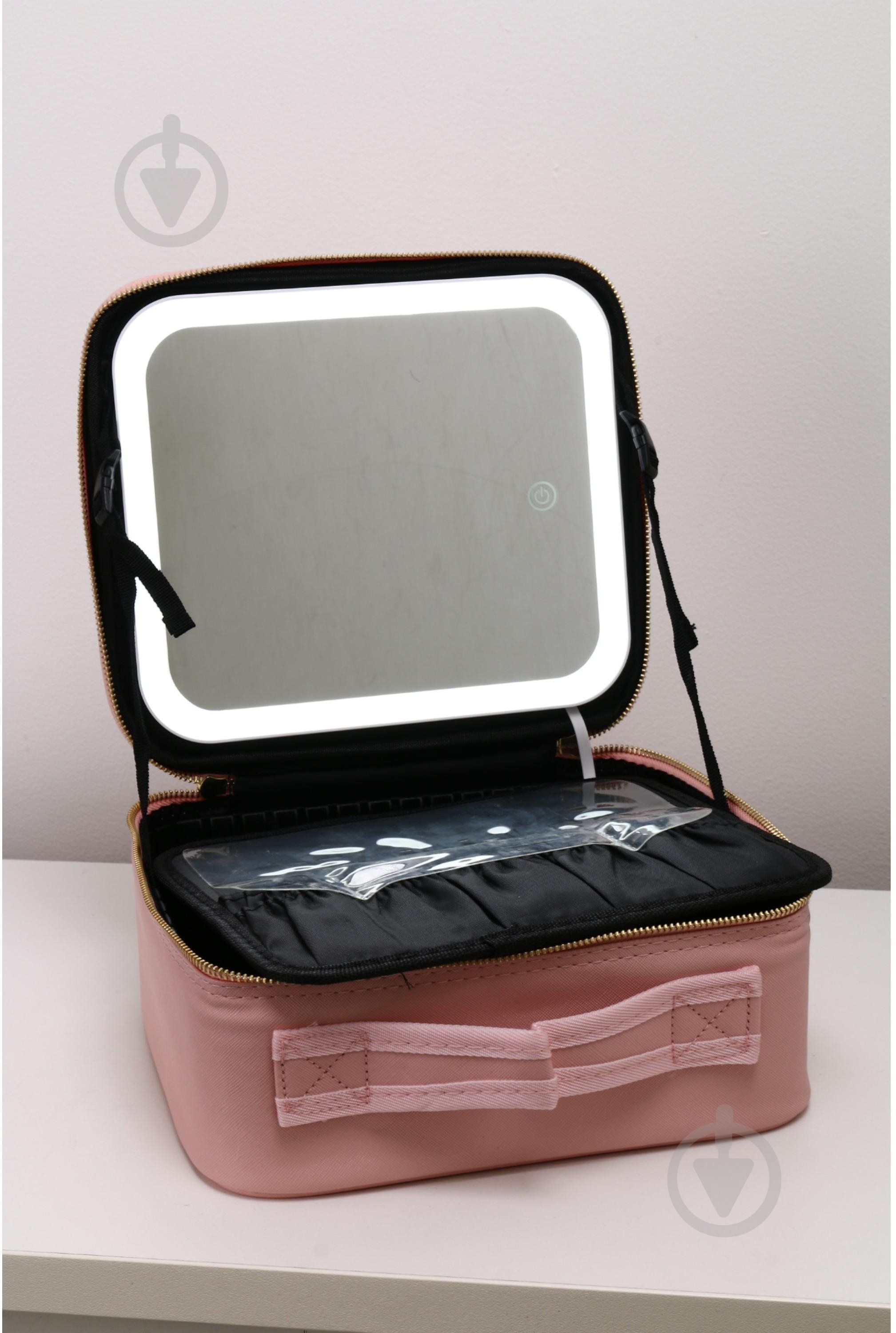Кейс розовый для косметики з підсвіткою дзеркала LED Stargirl - фото 8
