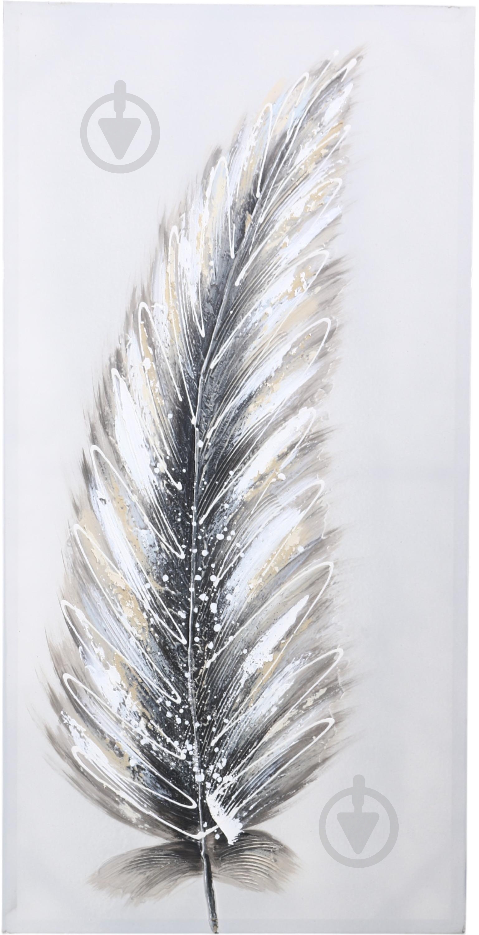 Картина Silver feather first 50x100 см - фото 1