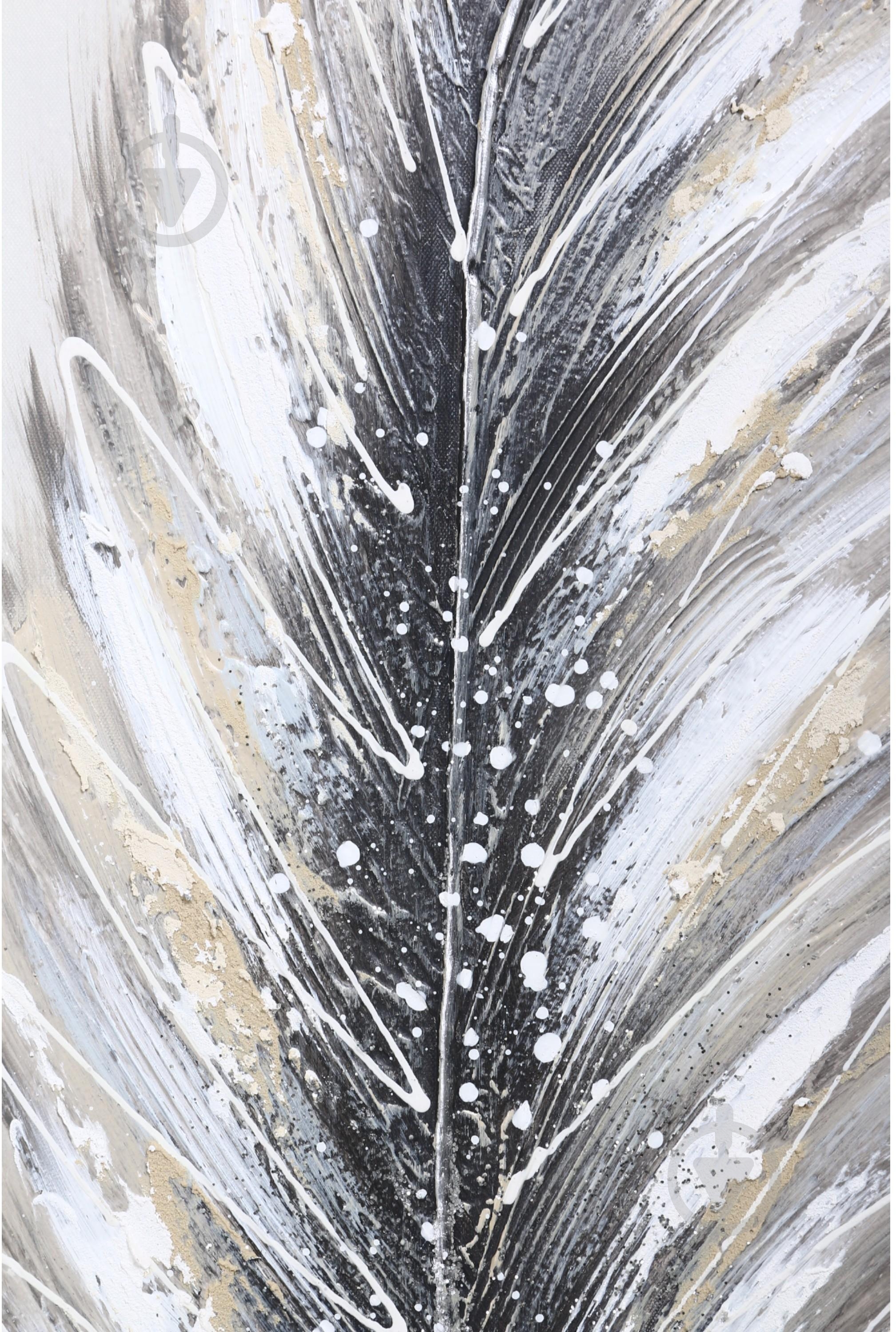 Картина Silver feather first 50x100 см - фото 3