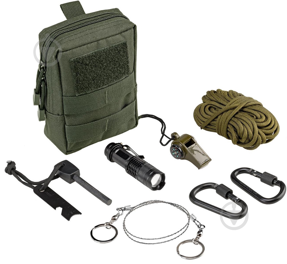 Набір для виживання Survival Kit Pouch олива - фото 1 Набір для виживання Survival Kit Pouch олива - фото 1