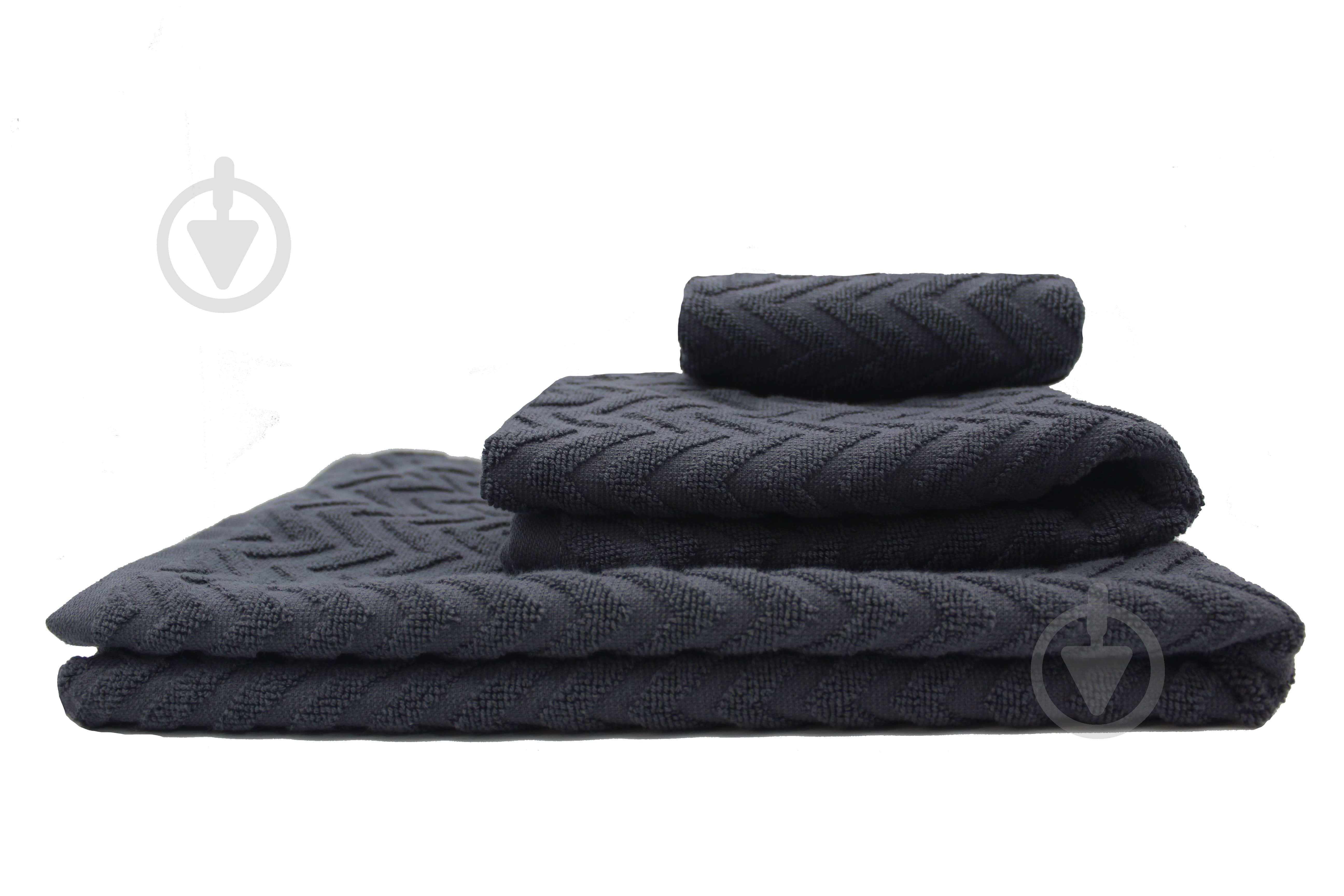 Полотенце Зигзаги Ring 30x70 см графитовый Simi - фото 1