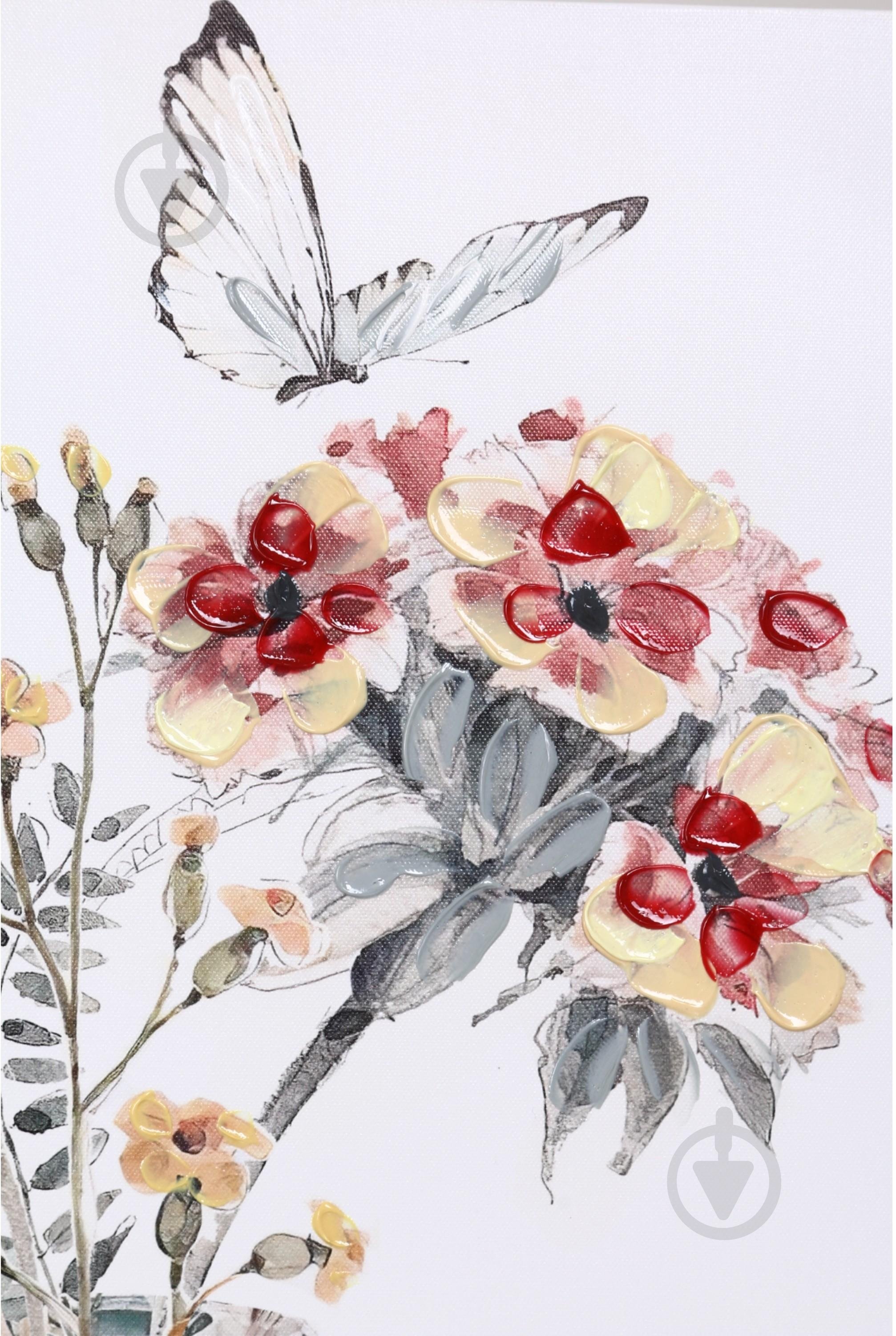 Картина Jar Flower butterfly 60x60 см - фото 2 Картина Jar Flower butterfly 60x60 см - фото 2