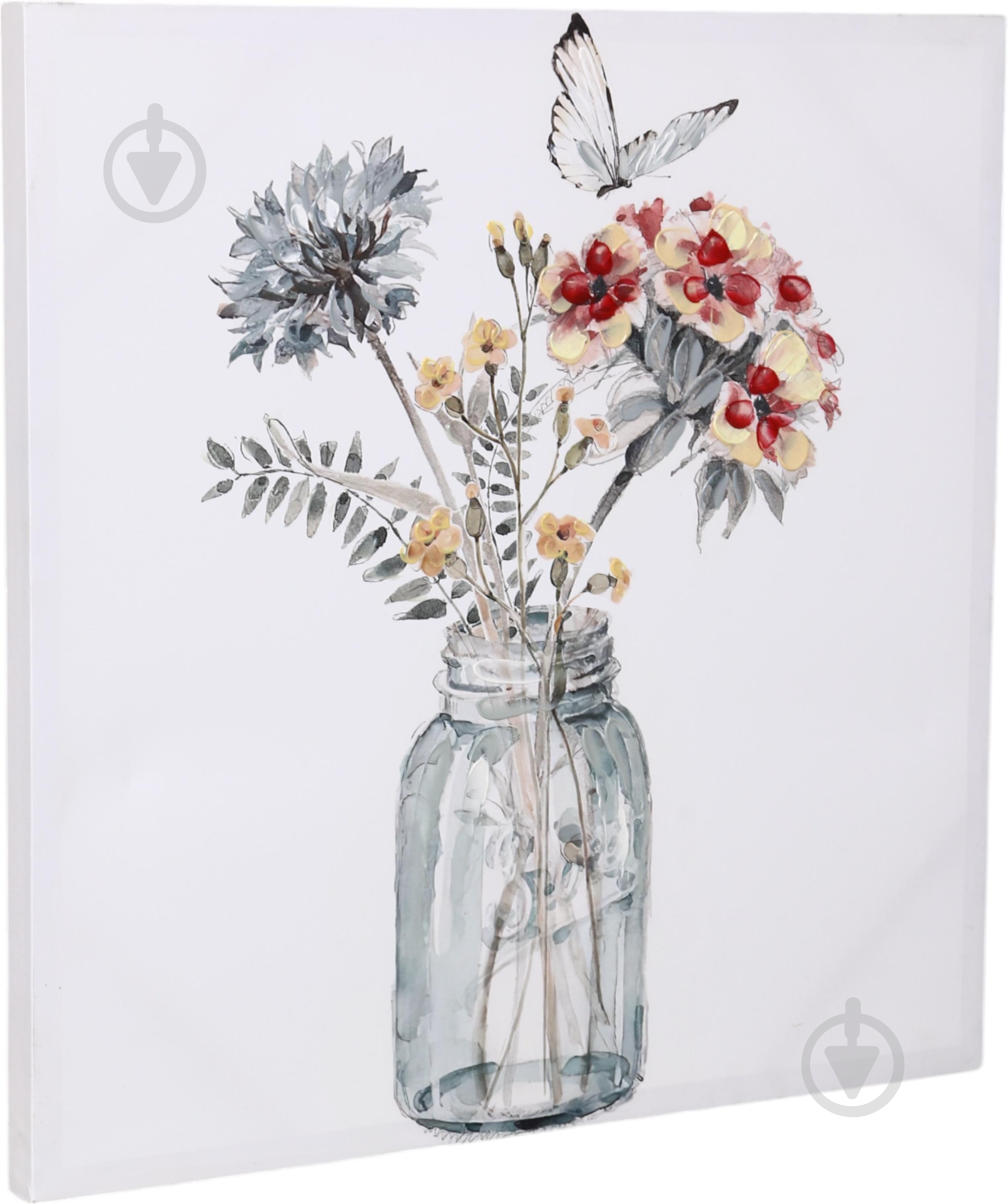 Картина Jar Flower butterfly 60x60 см - фото 3 Картина Jar Flower butterfly 60x60 см - фото 3