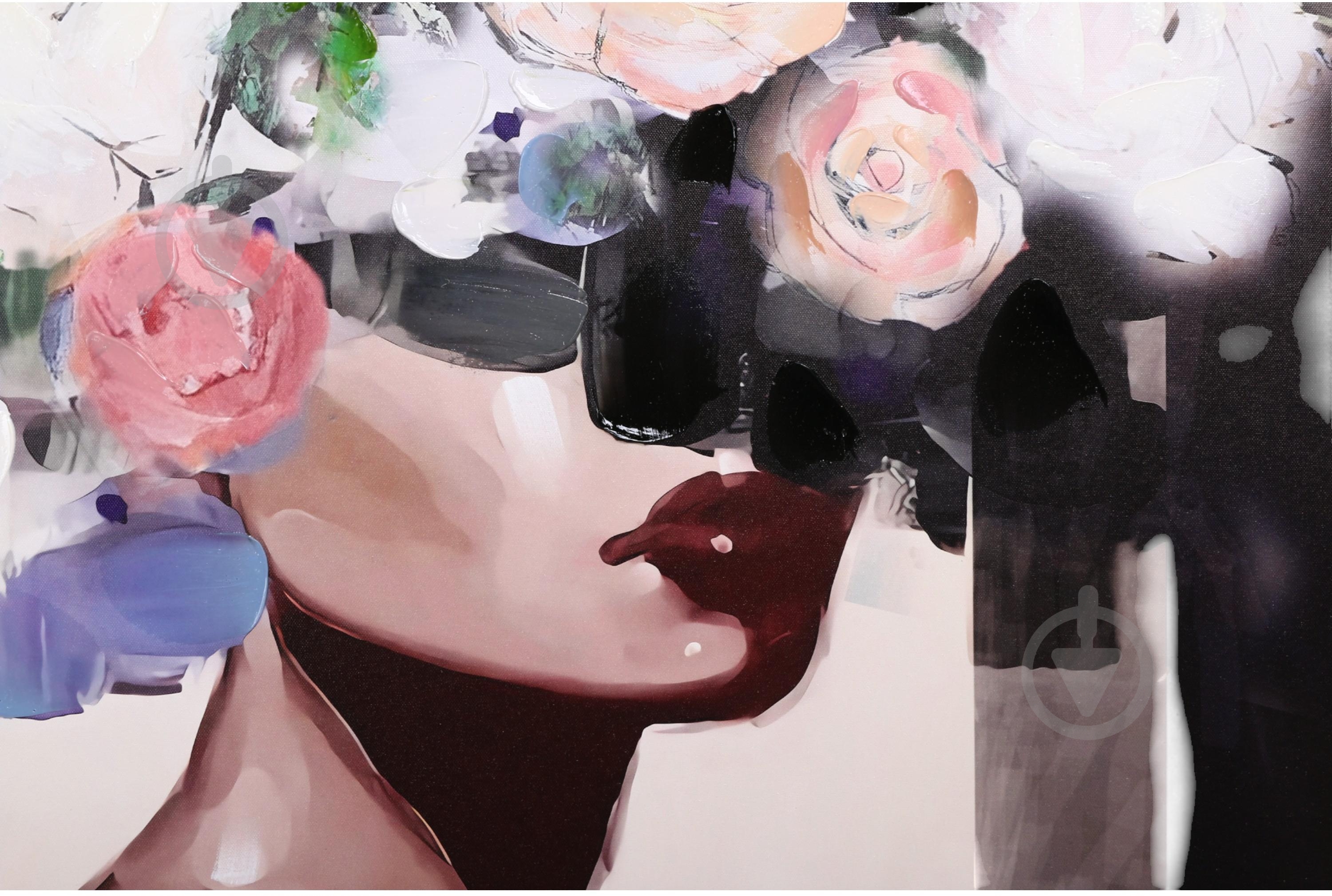 Картина Touched flower lady pink 100x100 см - фото 2