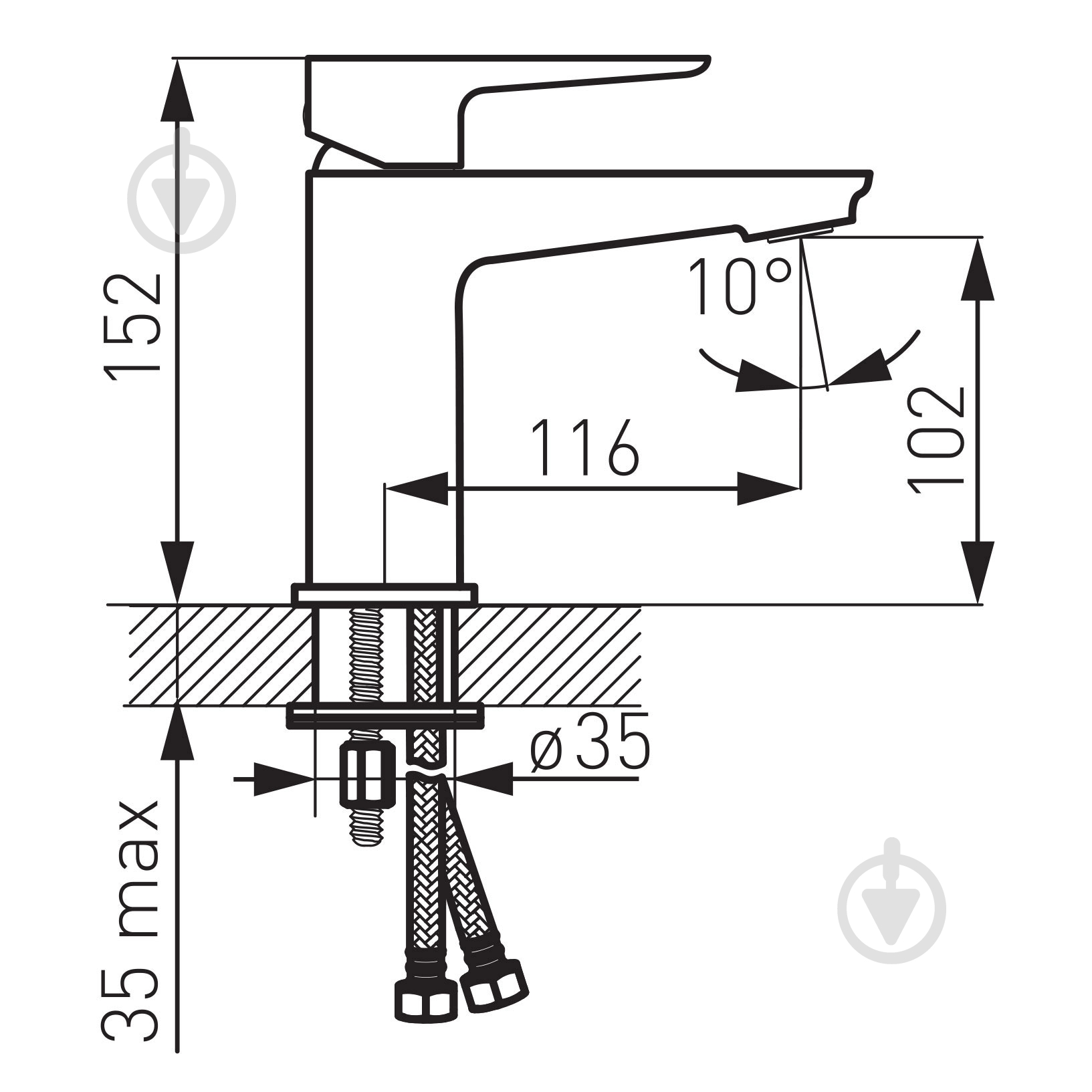 Смеситель для ванны Ferro Adore Black/Chrome BDR2BLC - фото 2