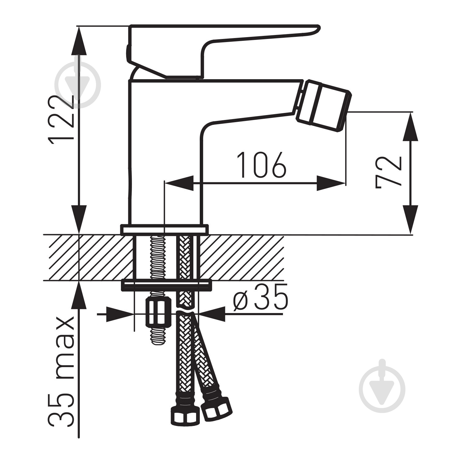 Смеситель для биде Ferro Adore Black BDR6BLC - фото 2