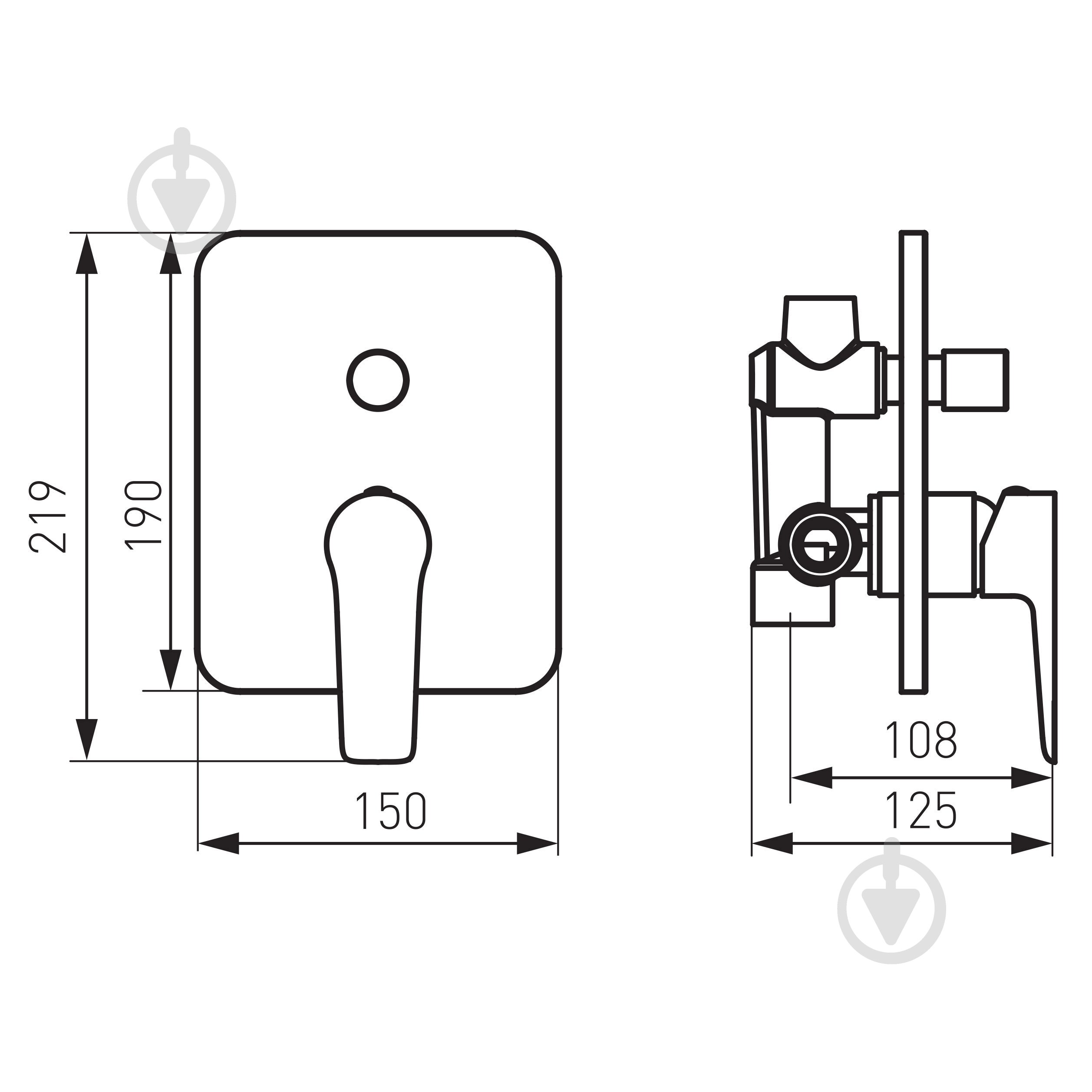 Смеситель для душа Ferro Adore Black BDR7PBLC - фото 2 Смеситель для душа Ferro Adore Black BDR7PBLC - фото 2