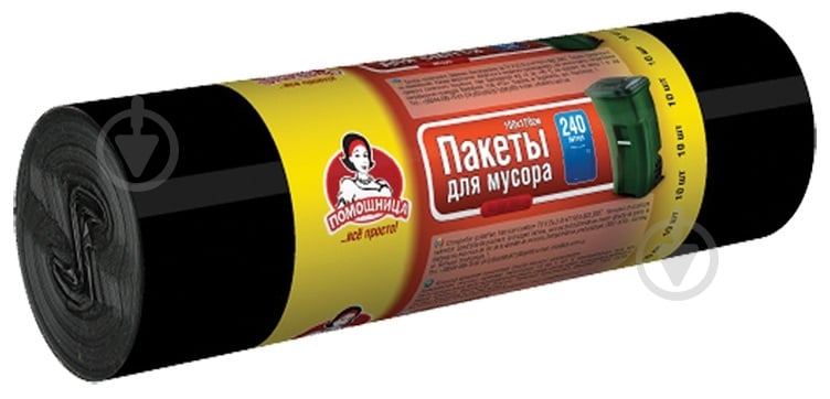Мішки для побутового сміття Помічниця надміцні 240 л 5 шт. - фото 1