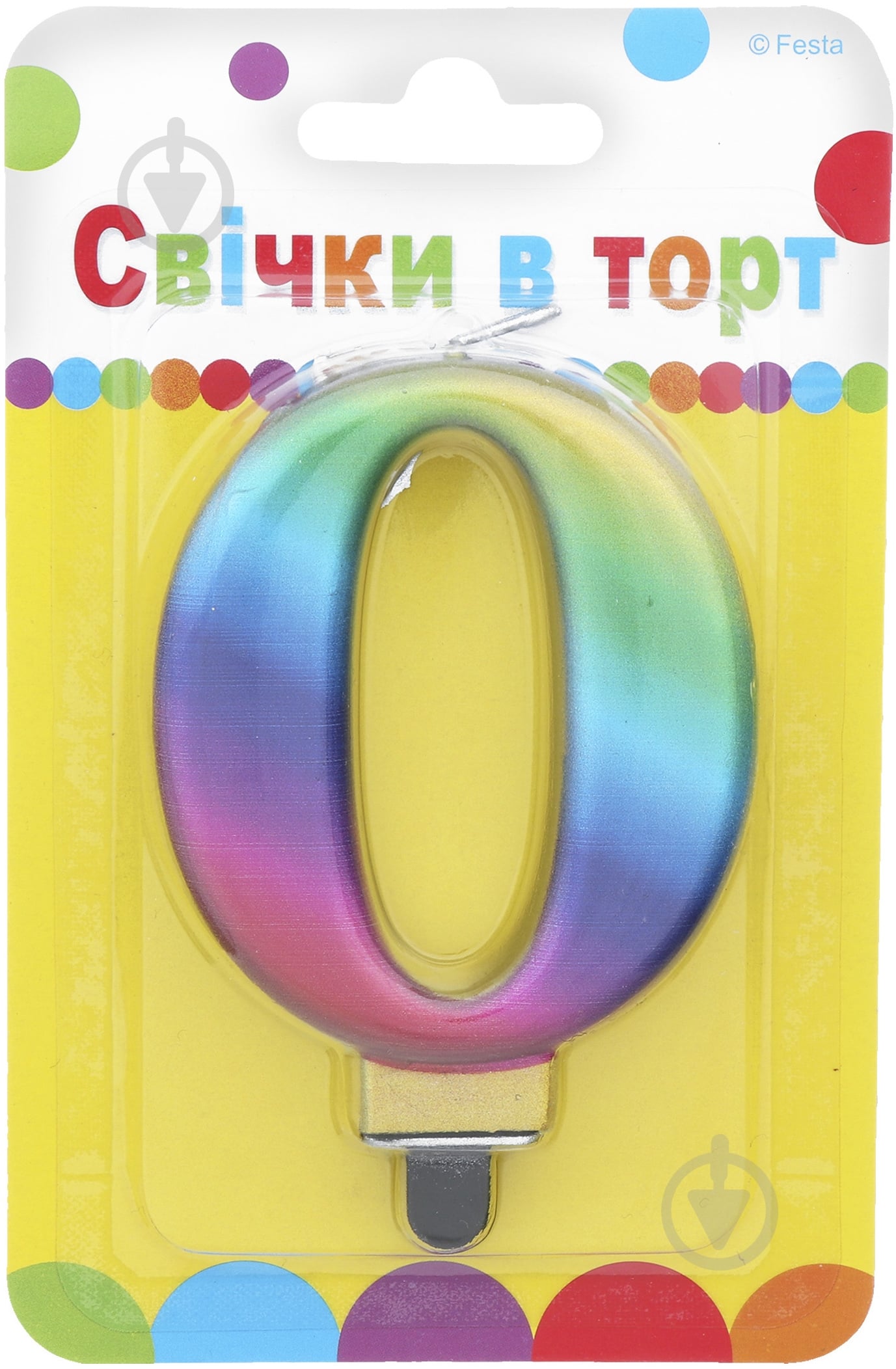 Свеча цифра "0" Ві та Ві 1 шт. - фото 1 Свеча цифра "0" Ві та Ві 1 шт. - фото 1