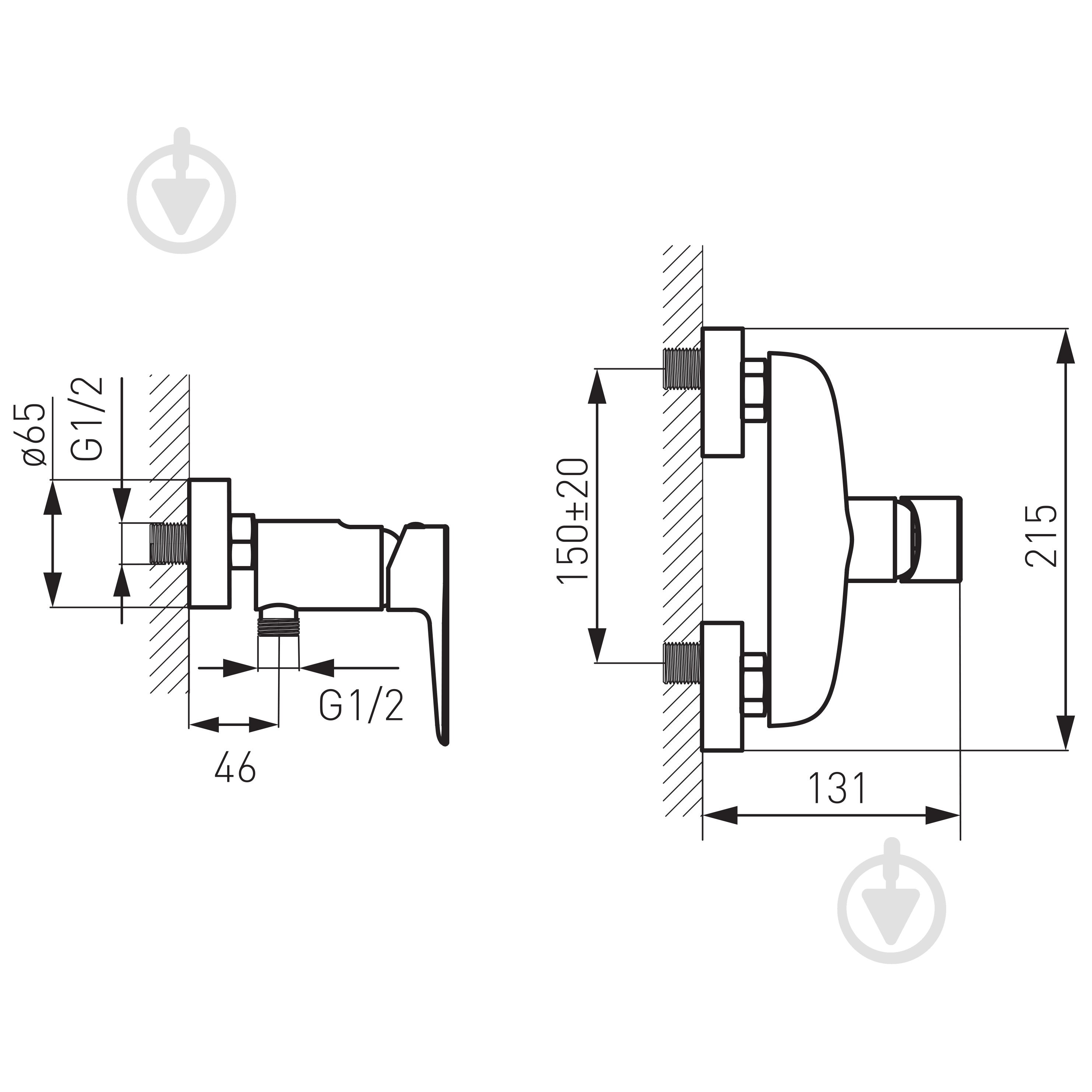 Смеситель для душа Ferro Adore White/Chrome BDR7 - фото 2 Смеситель для душа Ferro Adore White/Chrome BDR7 - фото 2