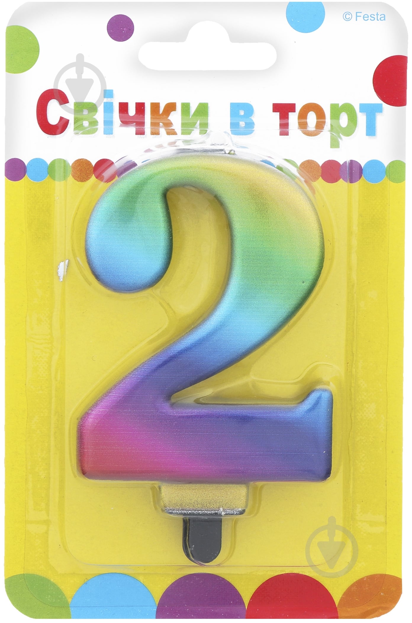 Свеча цифра "2" Ві та Ві 1 шт. - фото 1 Свеча цифра "2" Ві та Ві 1 шт. - фото 1