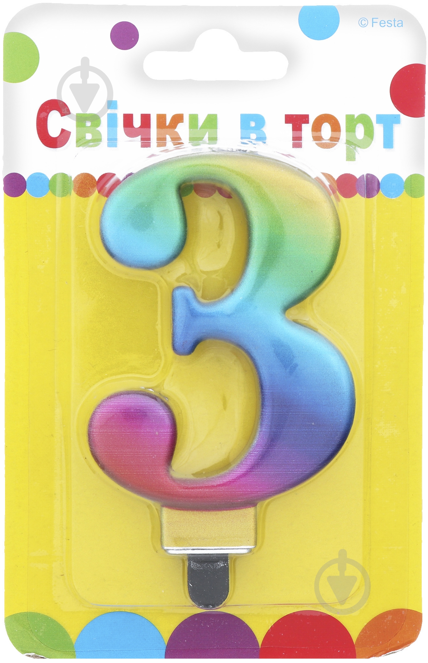 Свеча цифра "3" Ві та Ві 1 шт. - фото 1