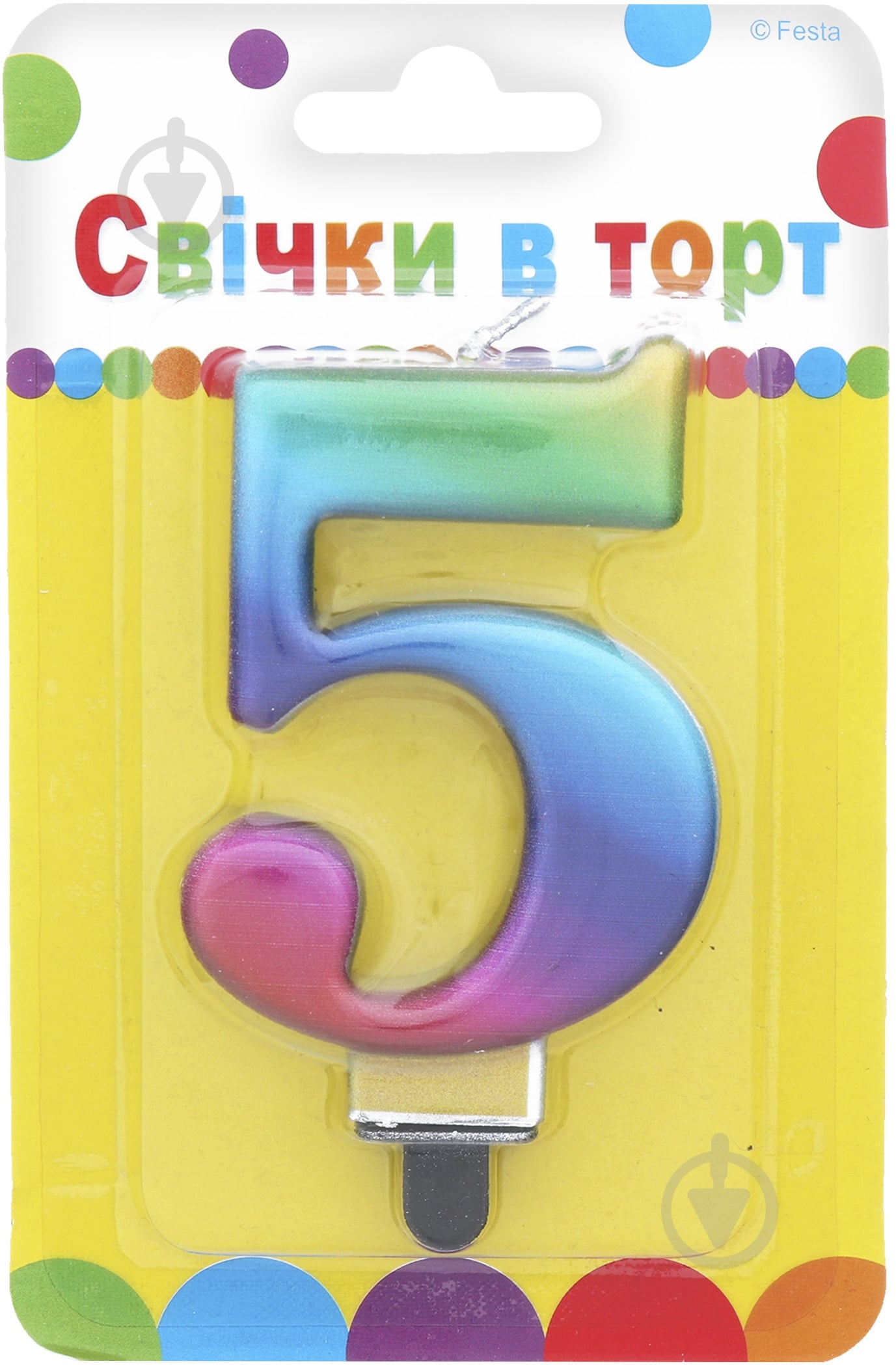 Свеча цифра "5" Ві та Ві 1 шт. - фото 1 Свеча цифра "5" Ві та Ві 1 шт. - фото 1
