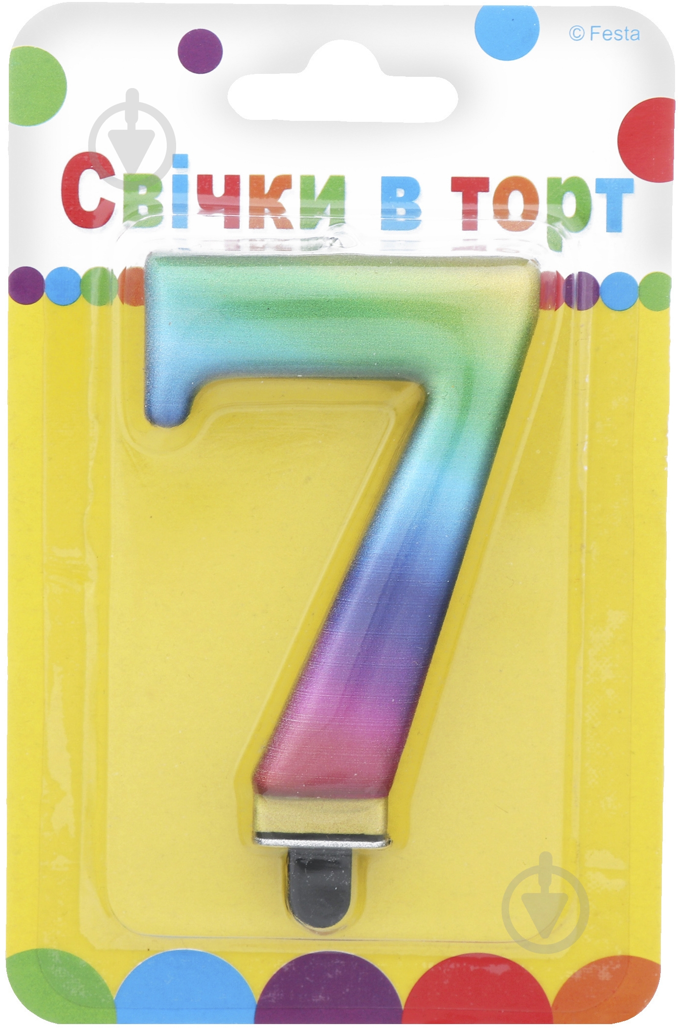 Свічка цифра "7" Ві та Ві 1 шт. - фото 1