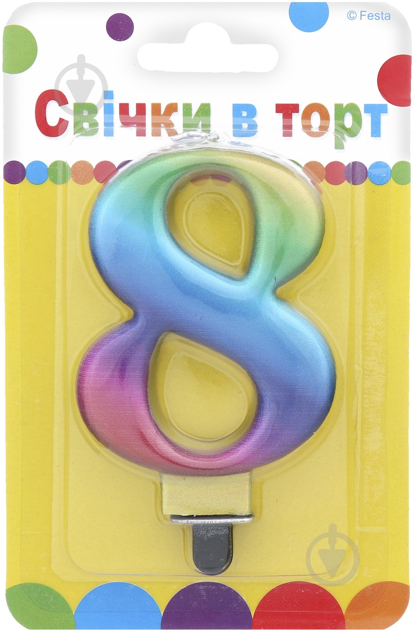 Свеча цифра "8" Ві та Ві 1 шт. - фото 1 Свеча цифра "8" Ві та Ві 1 шт. - фото 1