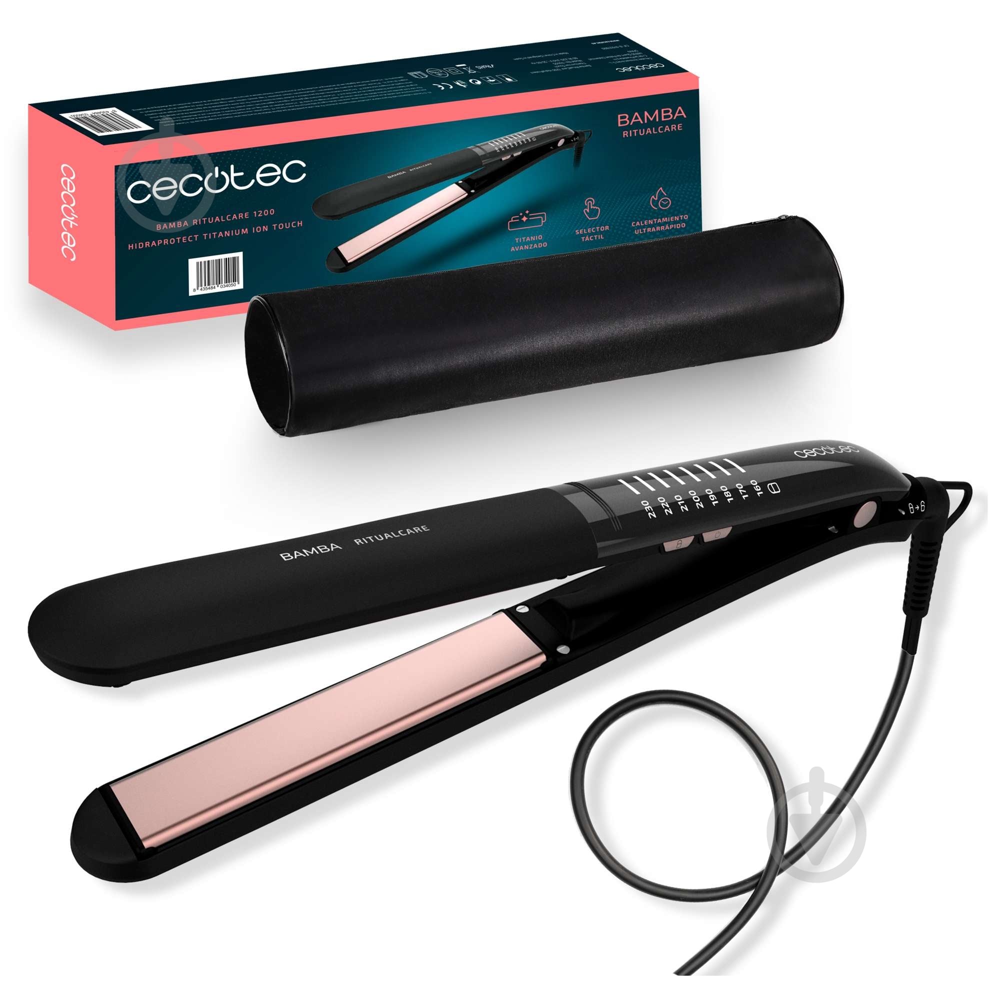 Щипцы для волос CECOTEC RitualCare 1200 HidraProtect Titanium Ion Touch - фото 1