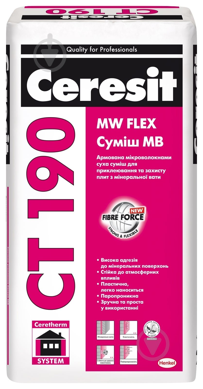 Суміш для приклеювання та армування Ceresit CT 190 25 кг - фото 1