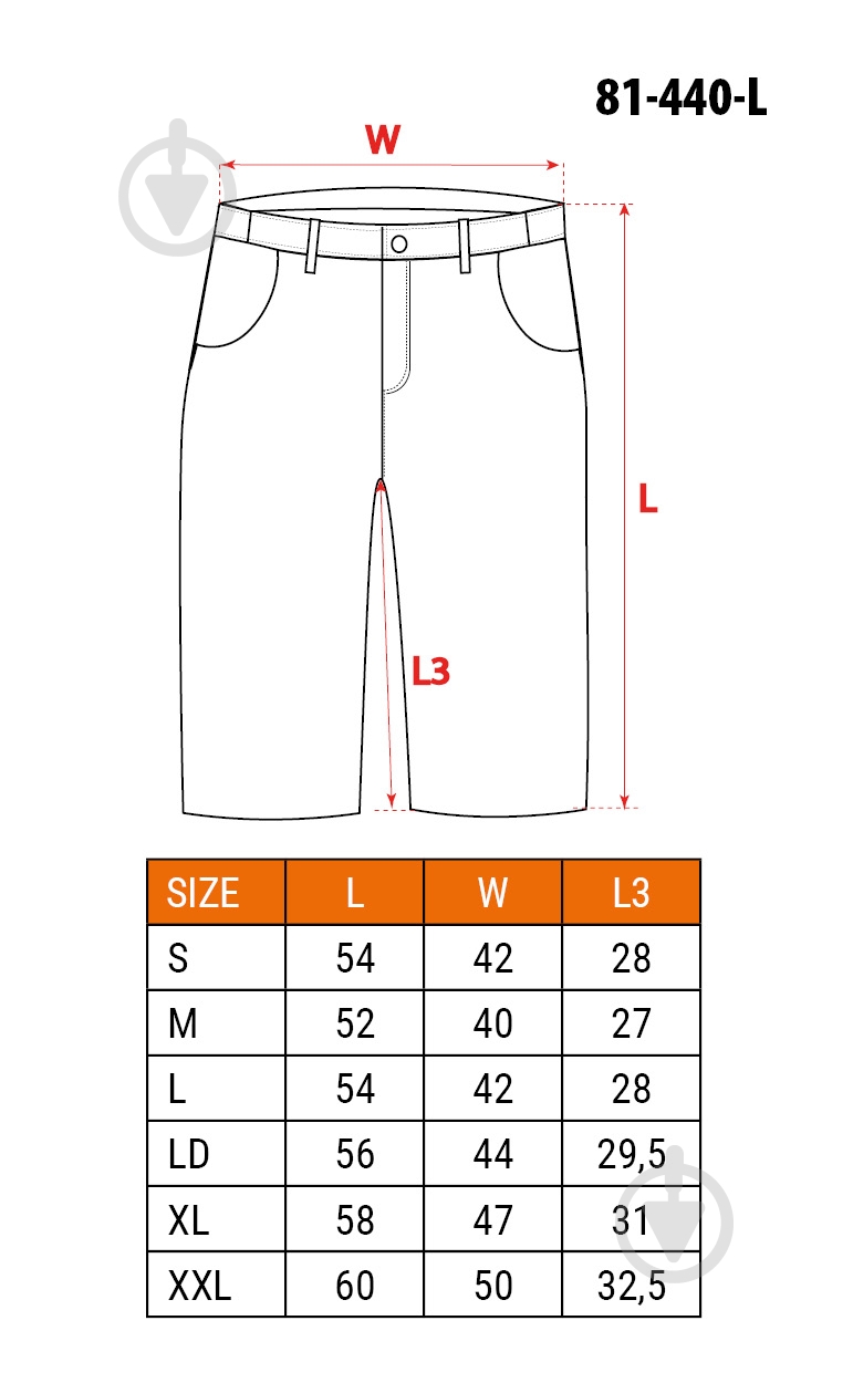 Шорты NEO tools BASIC LD р. L 81-440 серый - фото 9