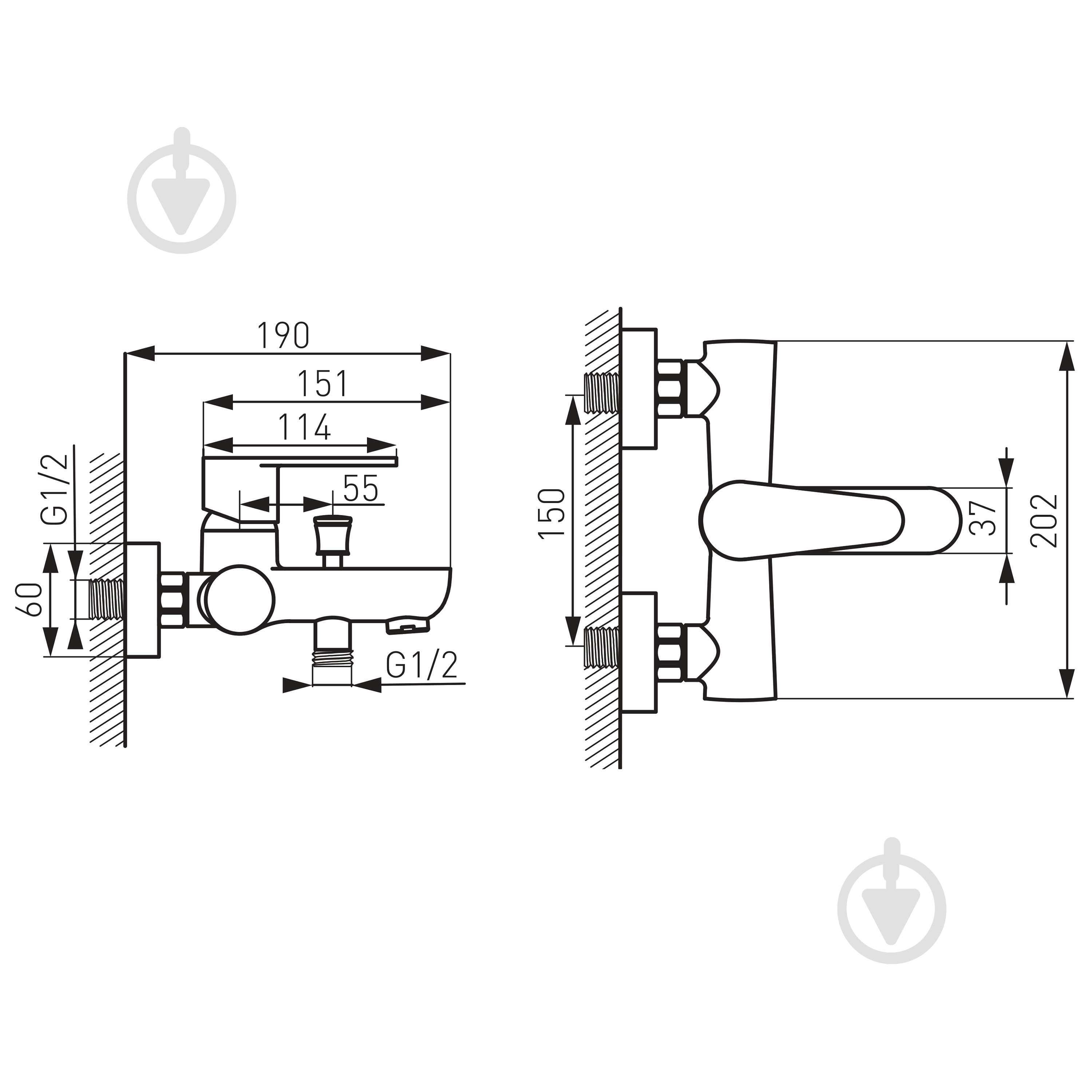 Смеситель для ванны Ferro Algeo BAG1 - фото 2 Смеситель для ванны Ferro Algeo BAG1 - фото 2