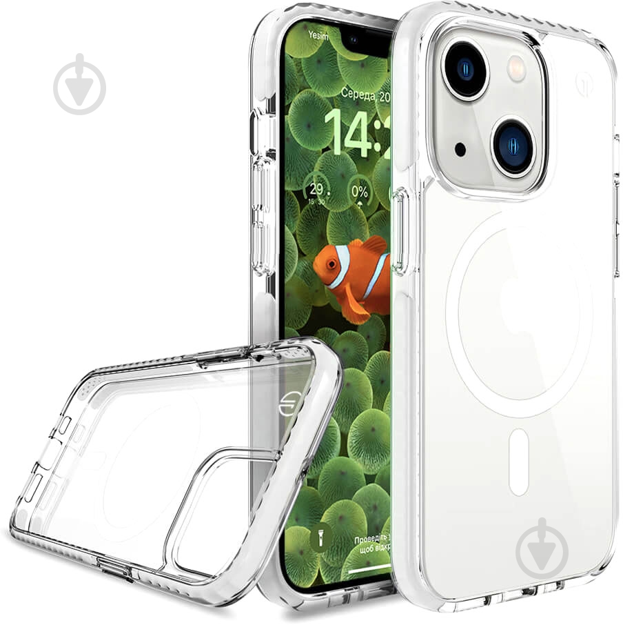 Прозорий чохол oneLounge 1Mag Bumper MagSafe для iPhone 14 | 13 - фото 4 Прозорий чохол oneLounge 1Mag Bumper MagSafe для iPhone 14 | 13 - фото 4