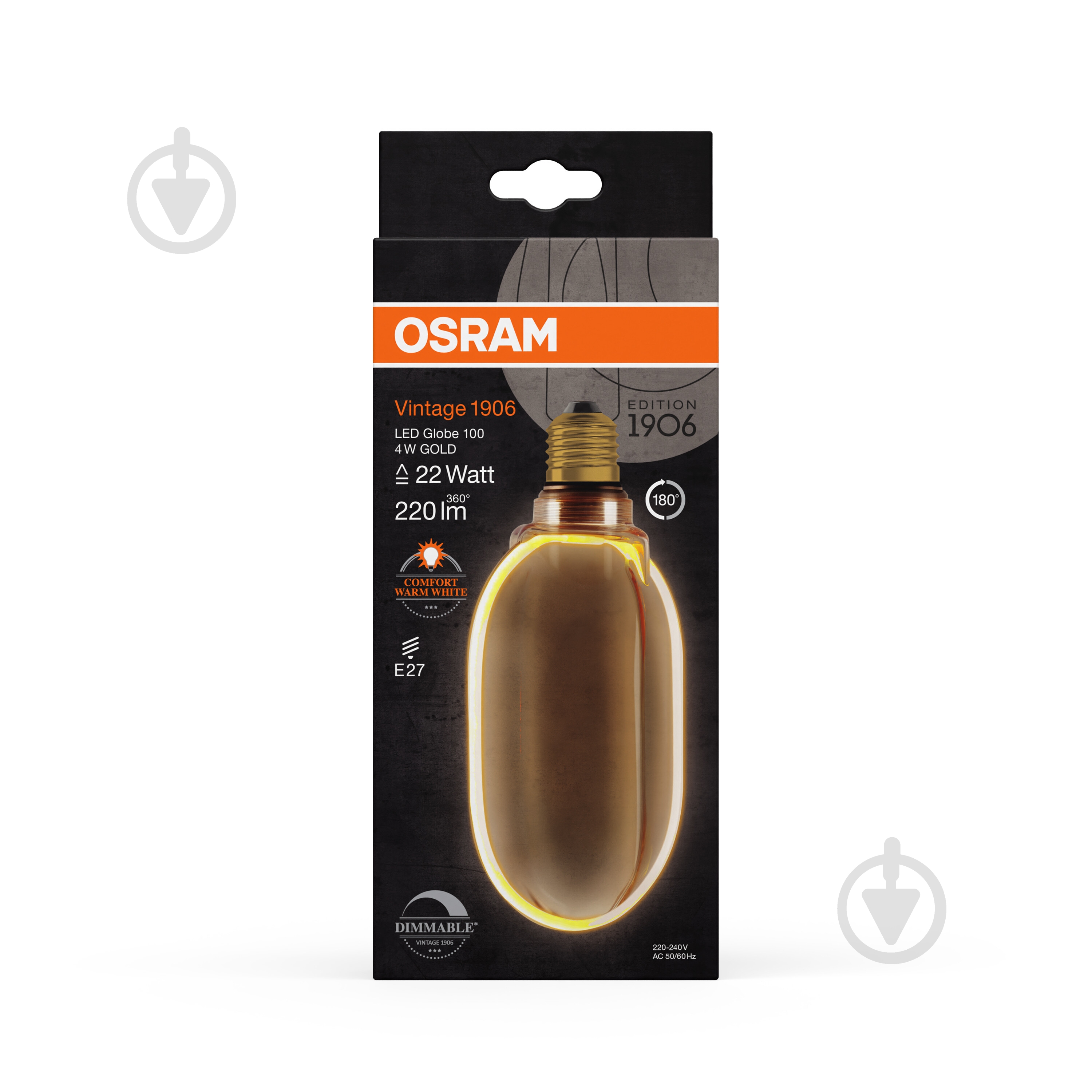 Лампа світлодіодна Ledvance Vintage 1906 Globe 100 Filament O Lamp DIM 1800K Gold 4 Вт E27 1800 К 220 В прозора - фото 6