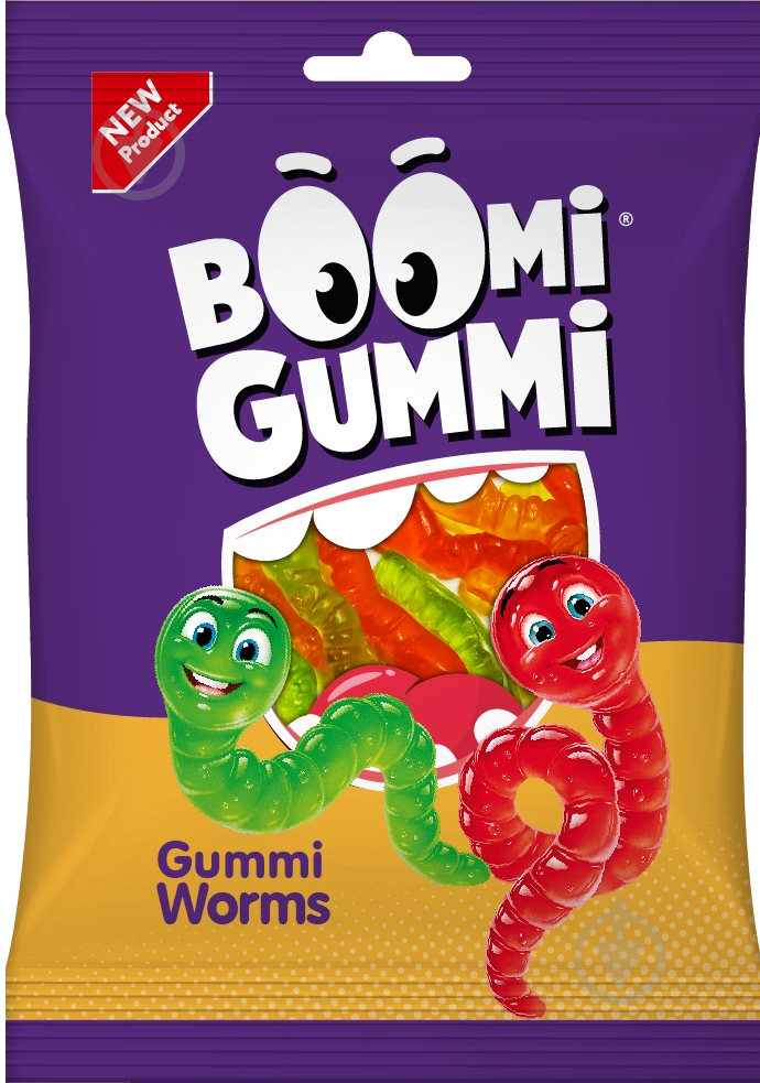 Конфеты желейные Boomi Gumm Worms 70 г - фото 1 Конфеты желейные Boomi Gumm Worms 70 г - фото 1