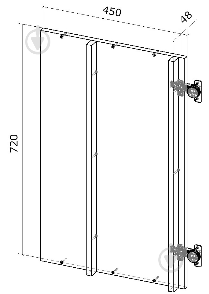 Щит для угла ЩК 45x72 стандарт ДСП орех темный - фото 2
