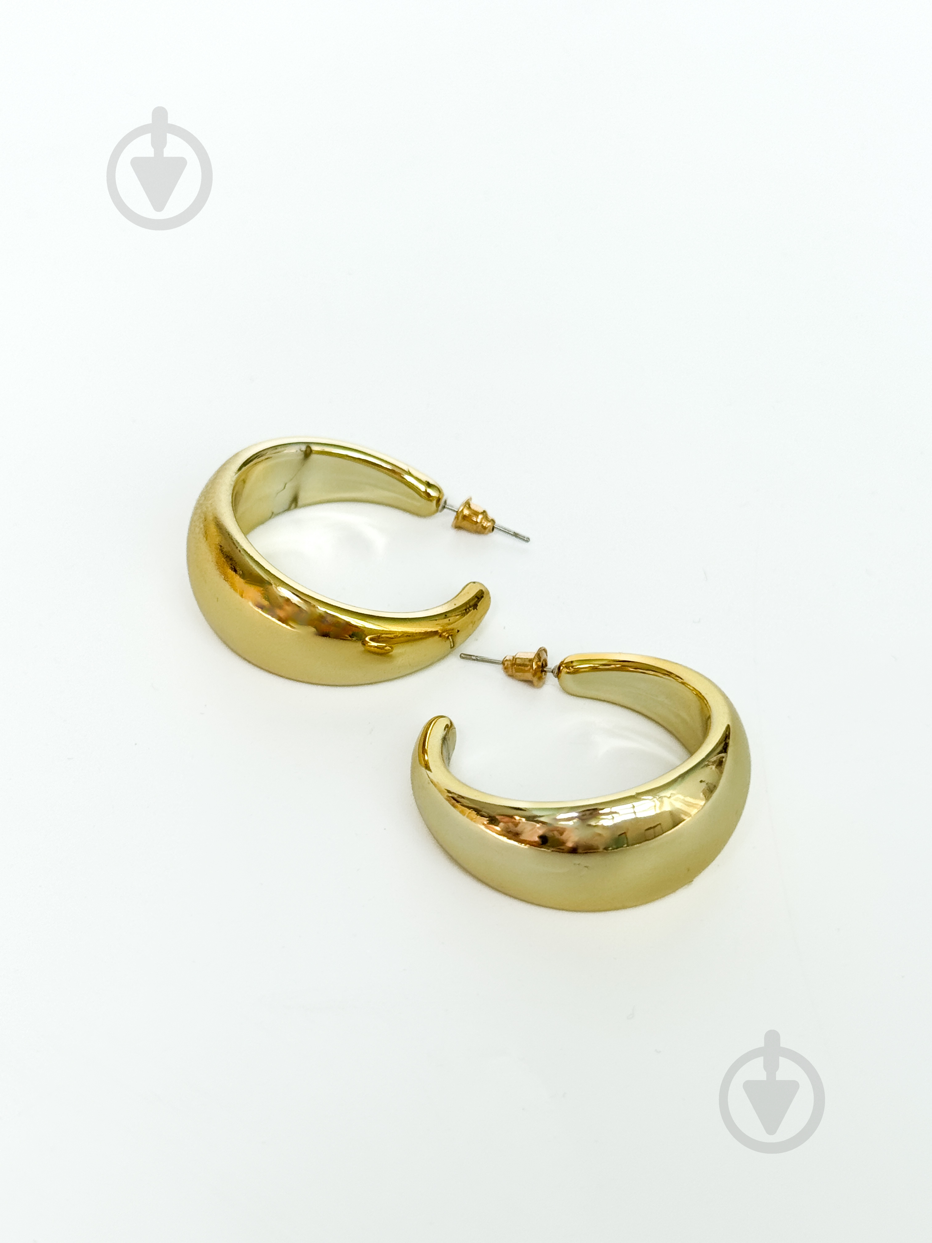 Серьги MISO accessory золотые широкое кольцо - фото 1