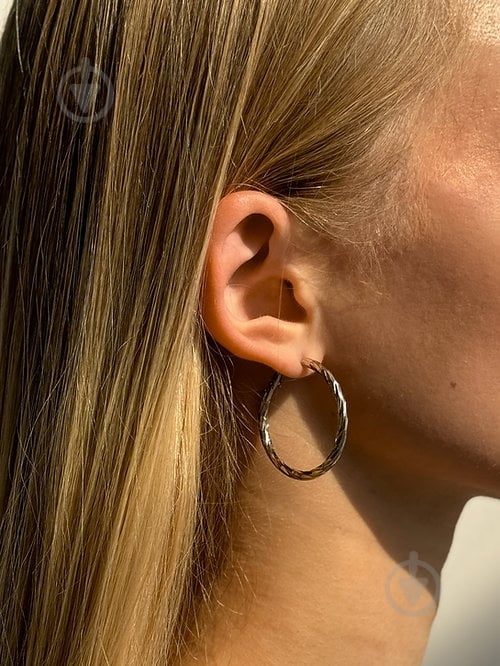 Серьги MISO accessory большие серебряные кольца - фото 3