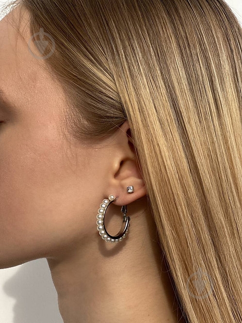 Серьги MISO accessory кольца с жемчугом - фото 2 Серьги MISO accessory кольца с жемчугом - фото 2
