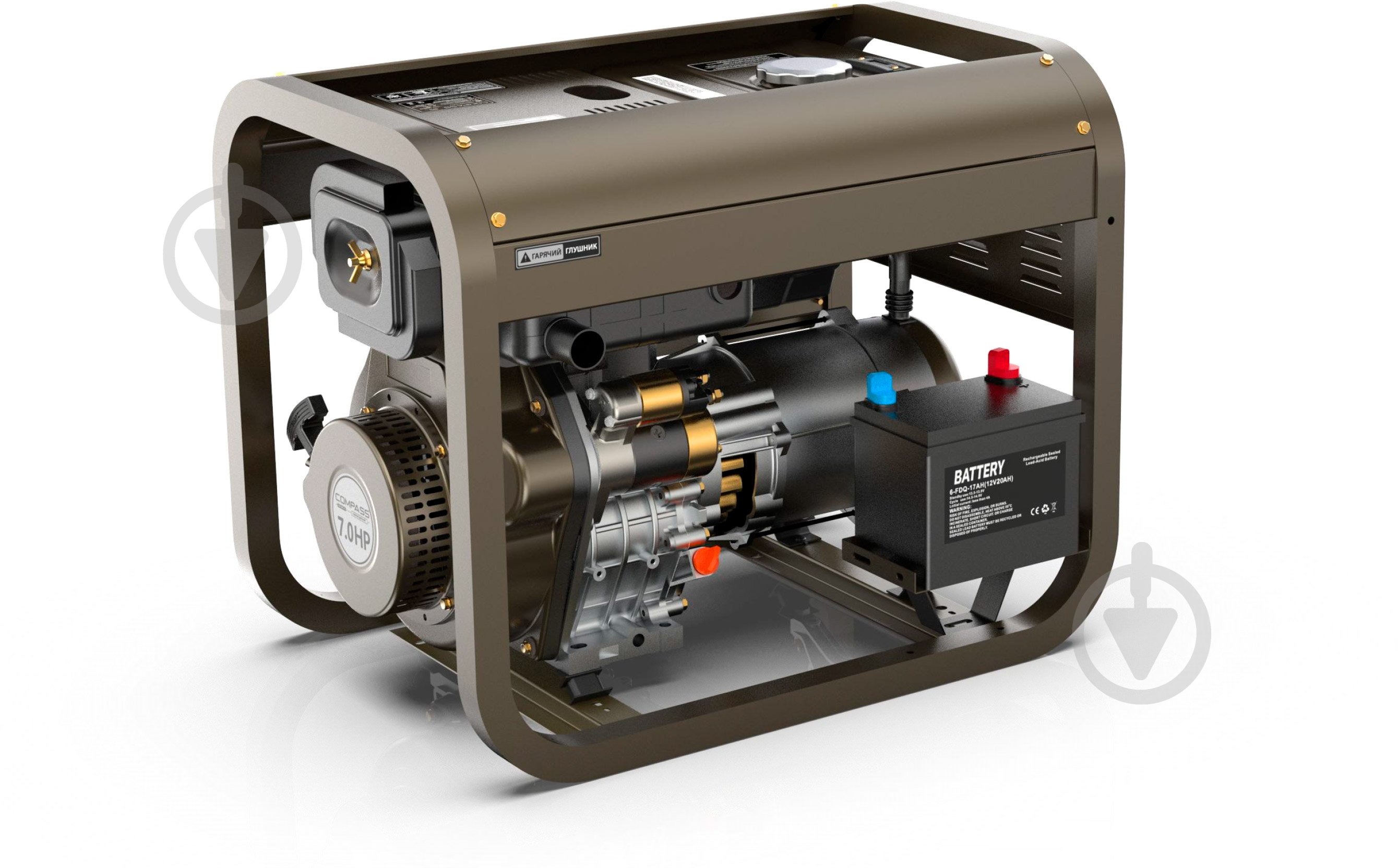 Генератор дизельный Compass 3 кВт / 3,3 кВт 230 В 3GF-ME - фото 6 Генератор дизельный Compass 3 кВт / 3,3 кВт 230 В 3GF-ME - фото 6